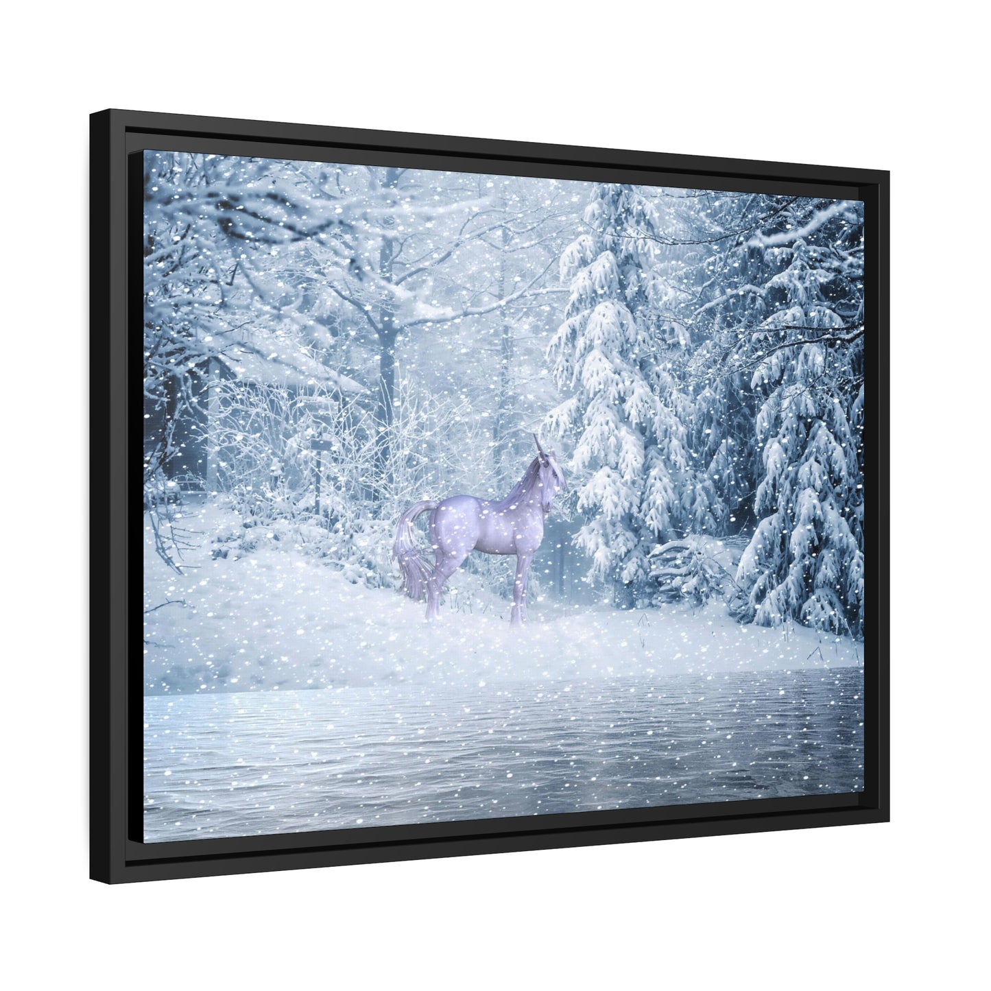 Mystic Unicorn Matte Canvas, Black Frame