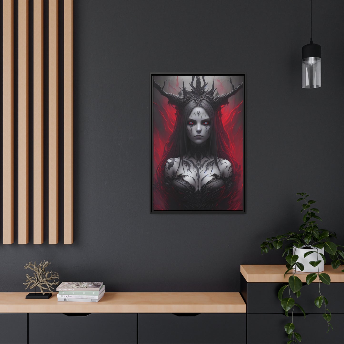 Woman Shaman Matte Canvas, Black Frame