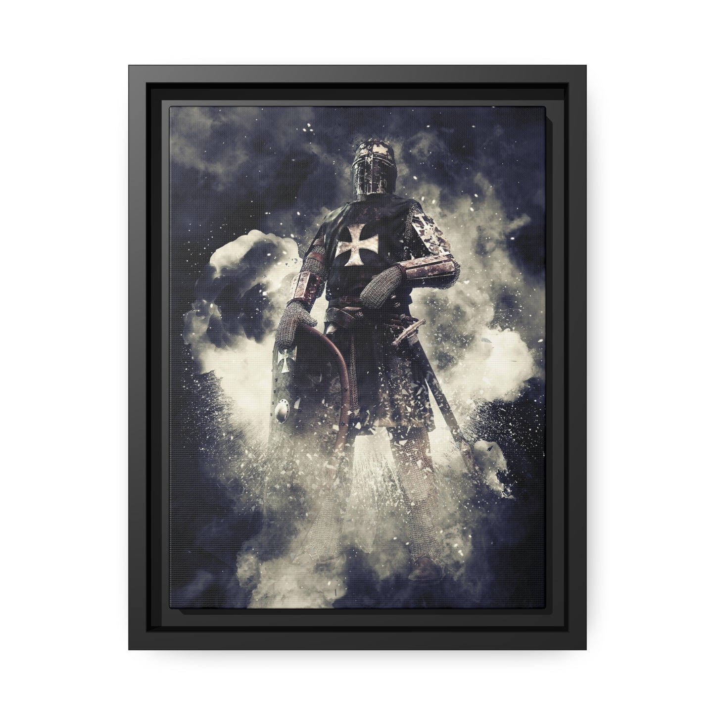 Knight Crusader Matte Canvas, Black Frame