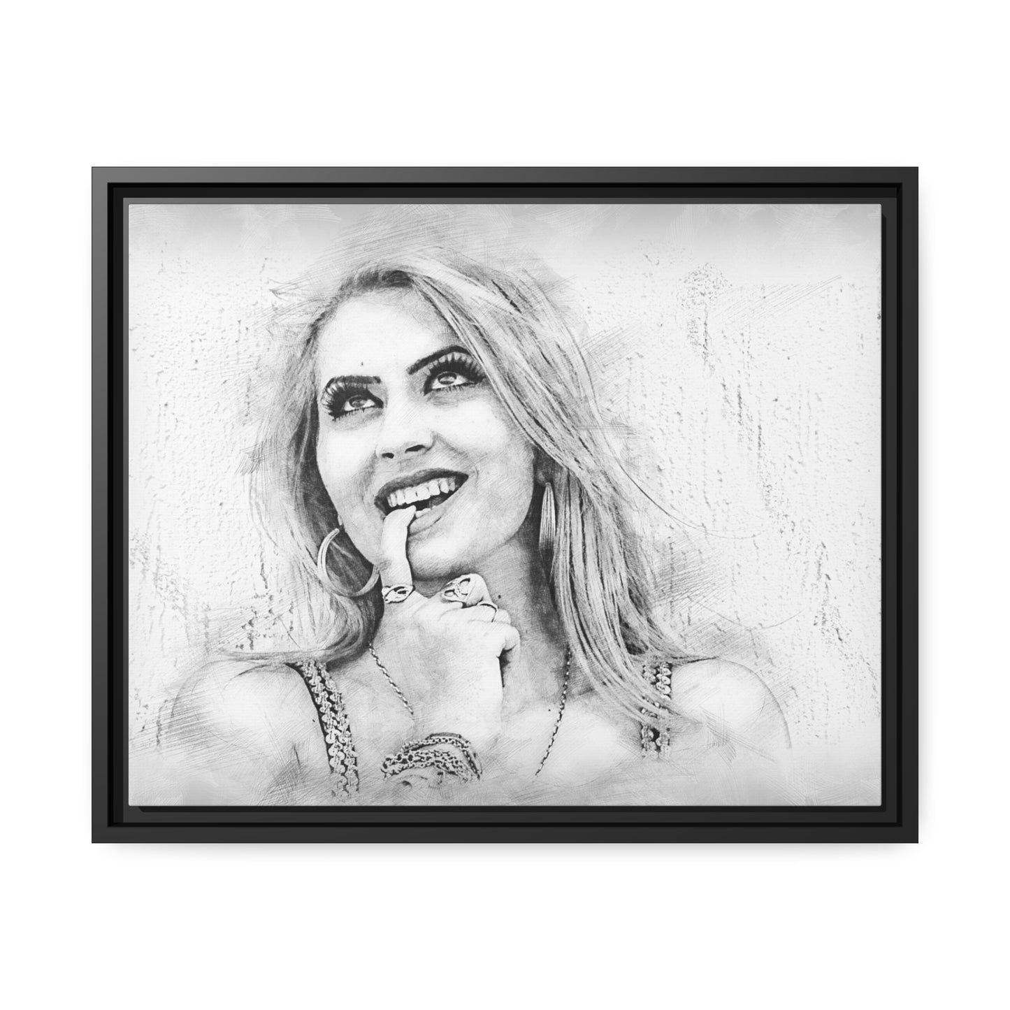 Woman Matte Canvas, Black Frame
