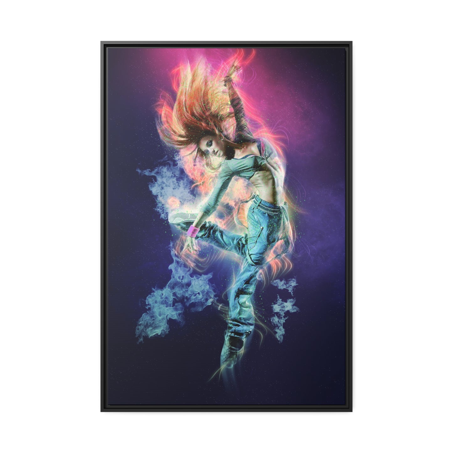 Dancing Woman Matte Canvas, Black Frame