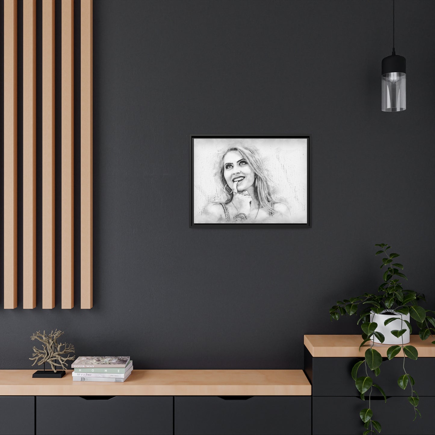 Woman Matte Canvas, Black Frame