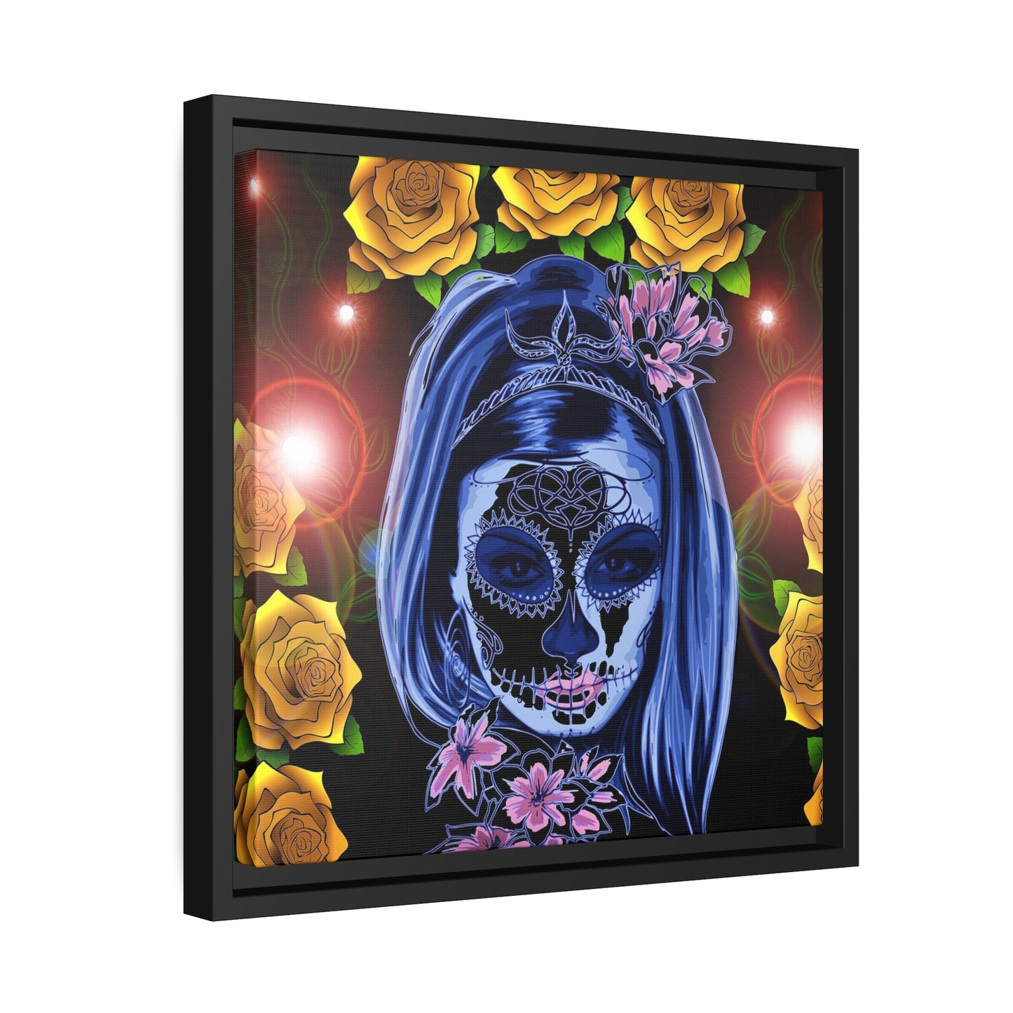 Day of the dead Matte Canvas, Black Frame
