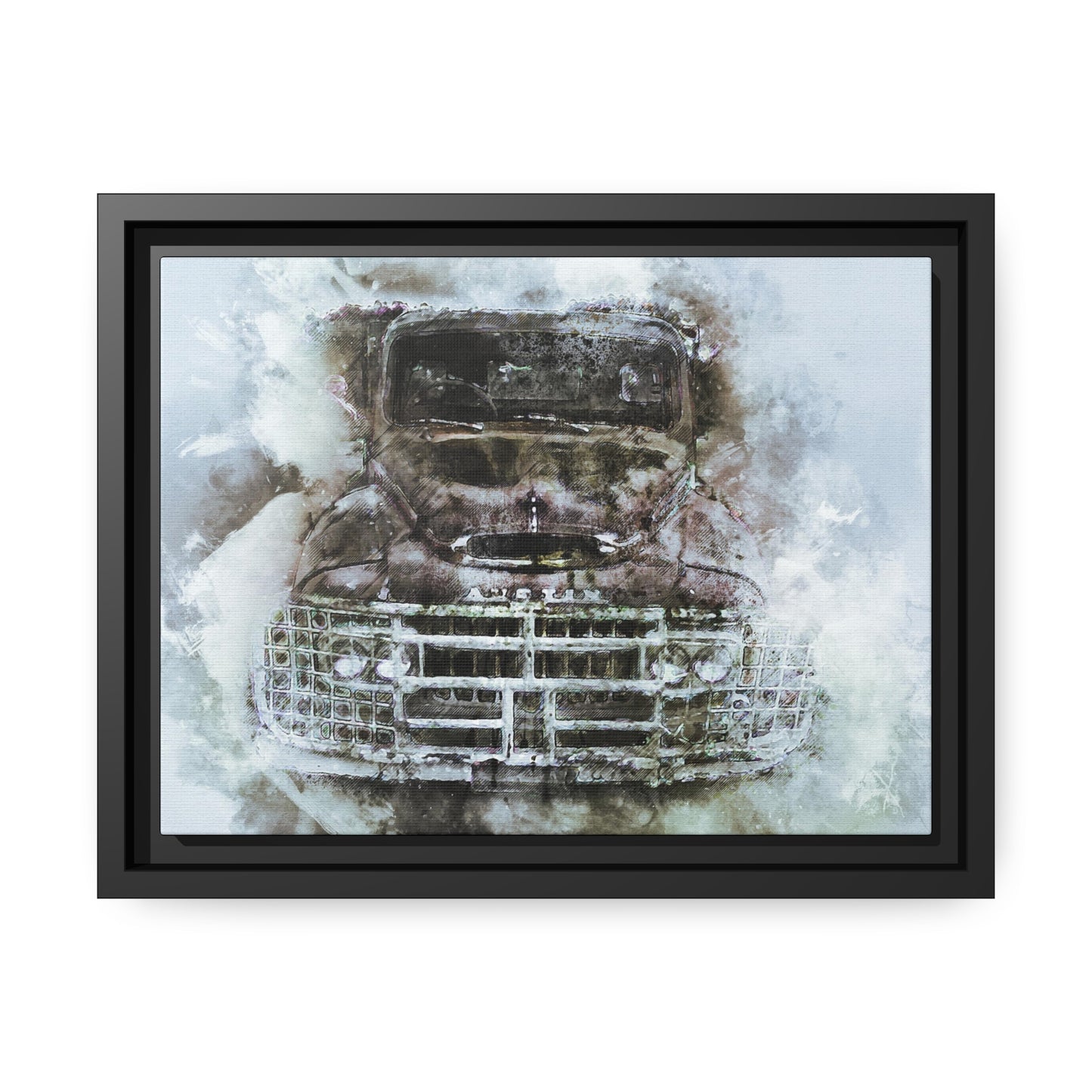 Austin truck Matte Canvas, Black Frame