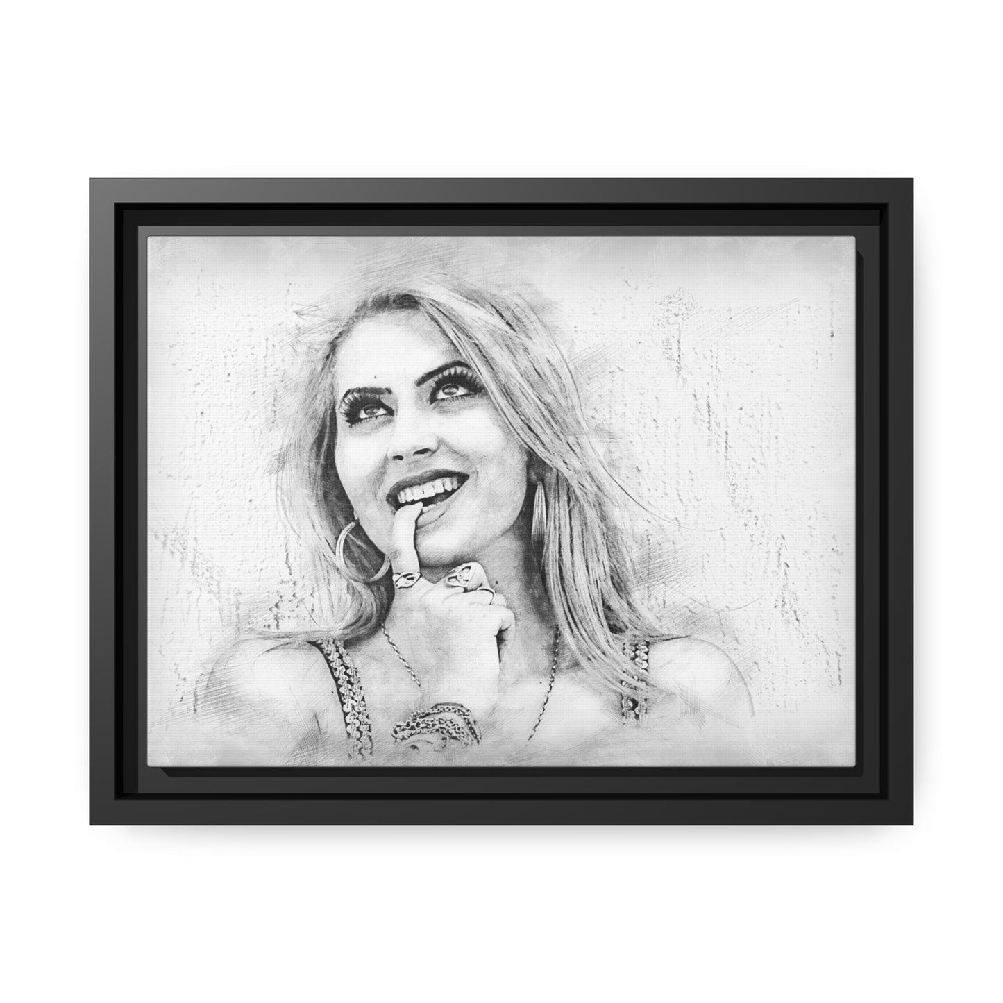 Woman Matte Canvas, Black Frame