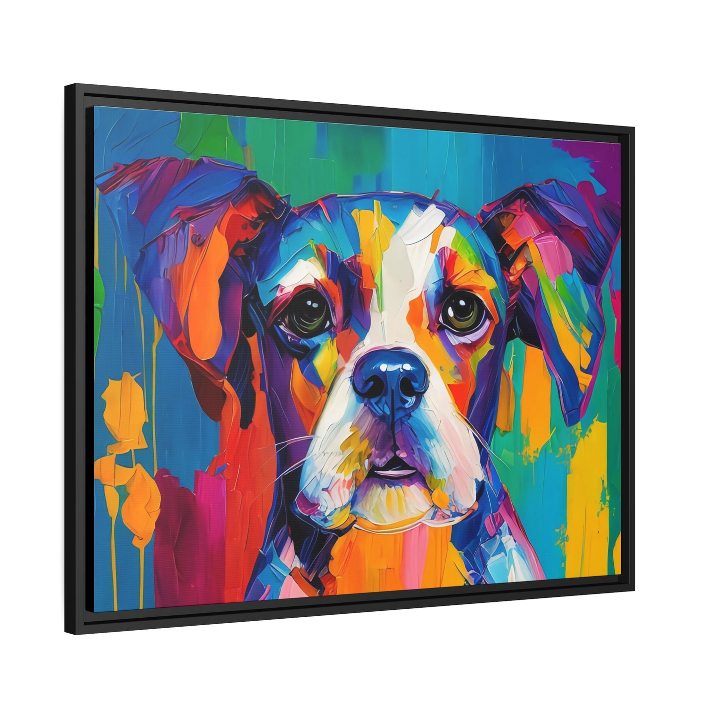 Dog AI Gen Matte Canvas, Black Frame