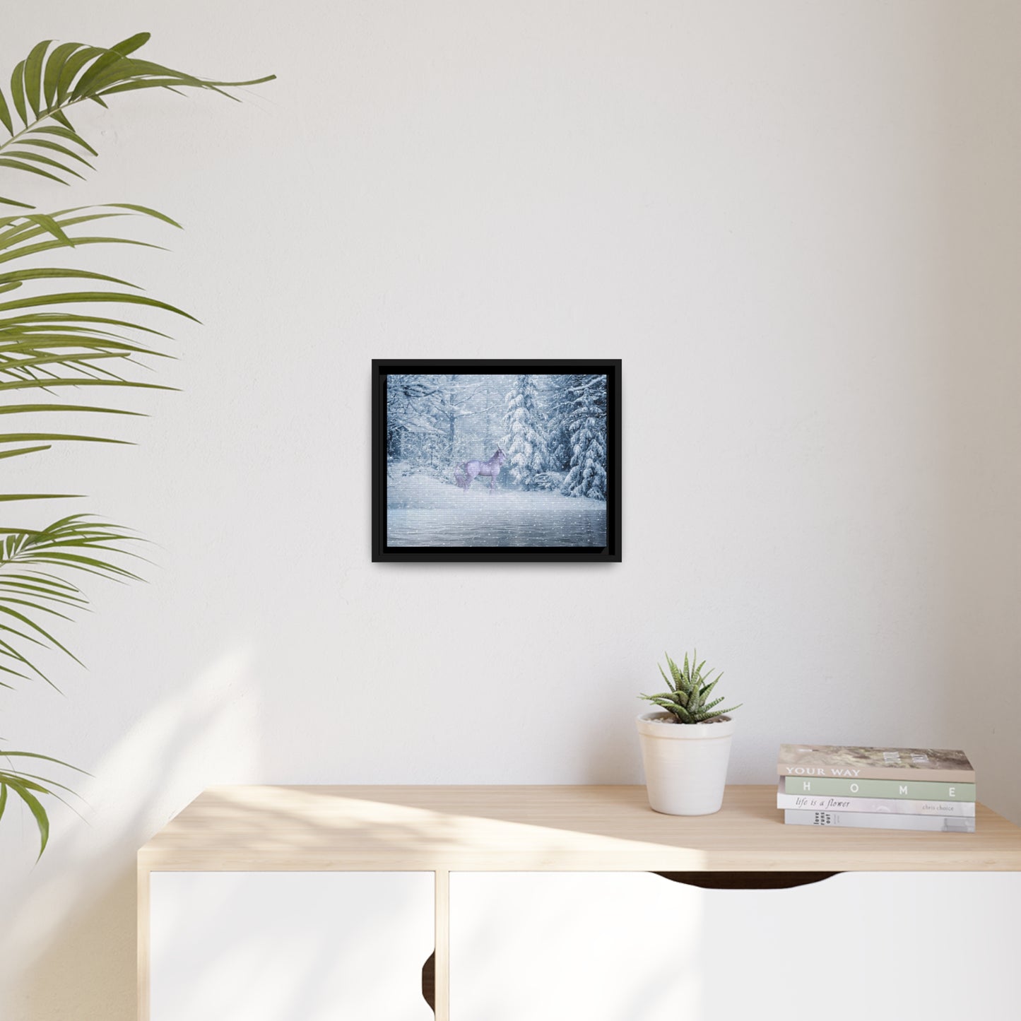 Mystic Unicorn Matte Canvas, Black Frame