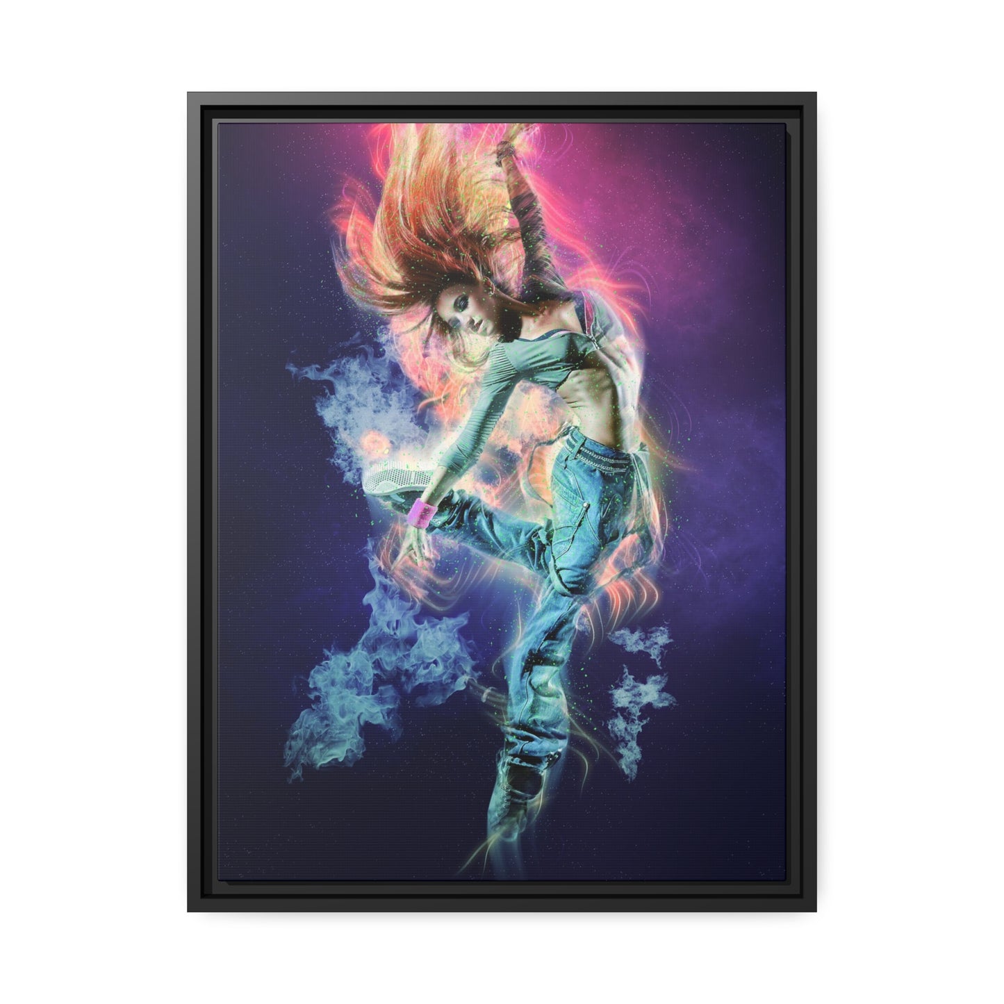 Dancing Woman Matte Canvas, Black Frame
