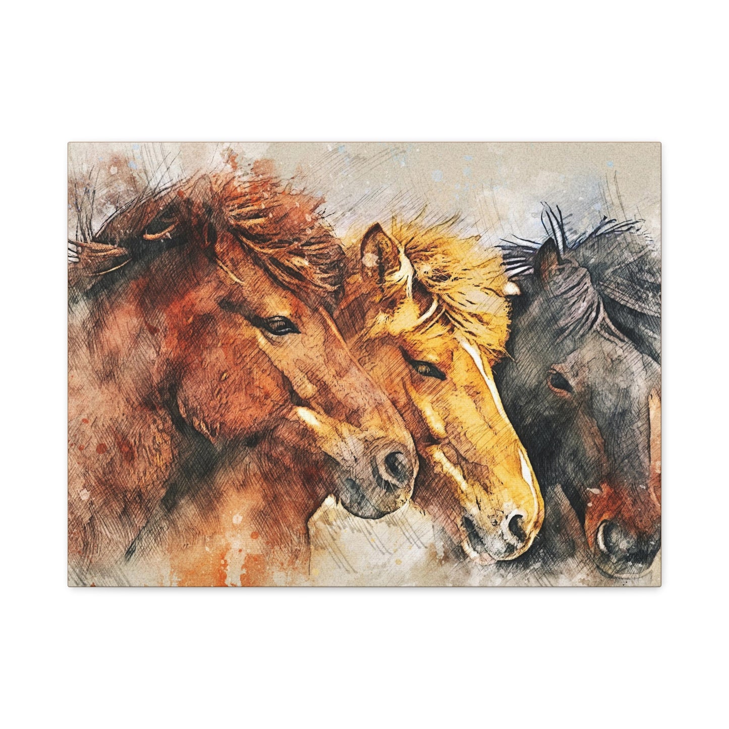 Horses Matte Canvas, Stretched, 1.25"
