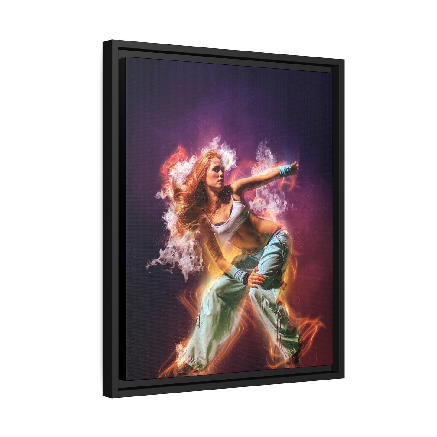 Dancing Woman Matte Canvas, Black Frame