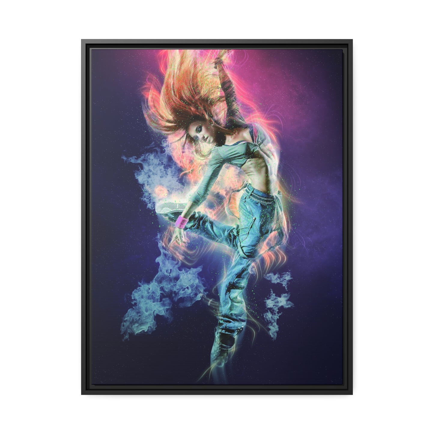 Dancing Woman Matte Canvas, Black Frame