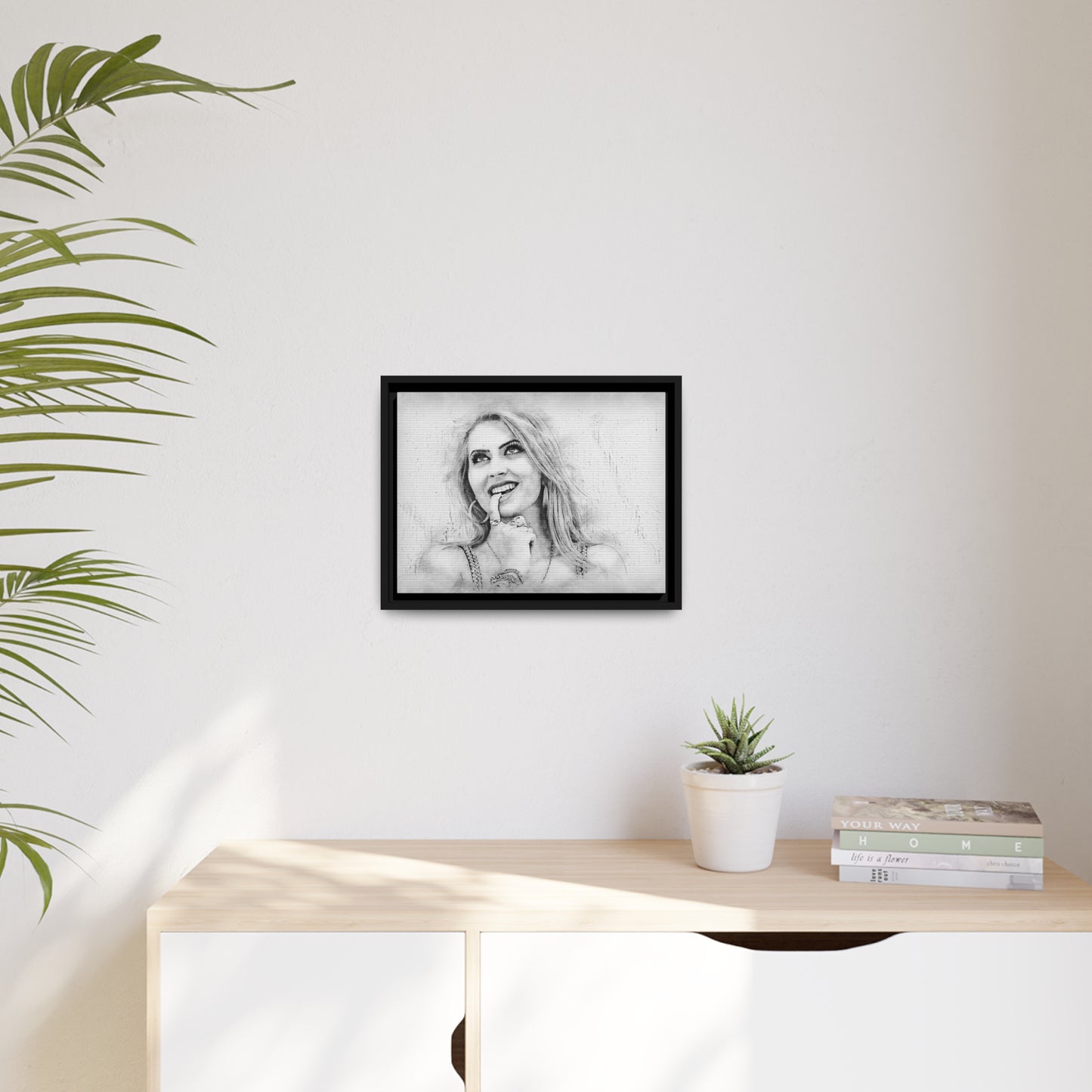 Woman Matte Canvas, Black Frame