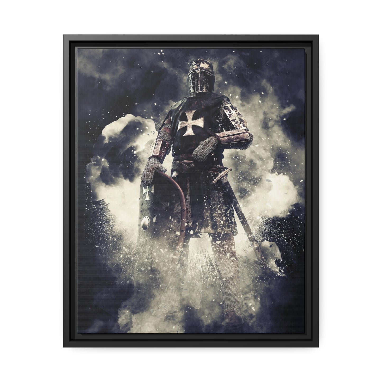 Knight Crusader Matte Canvas, Black Frame