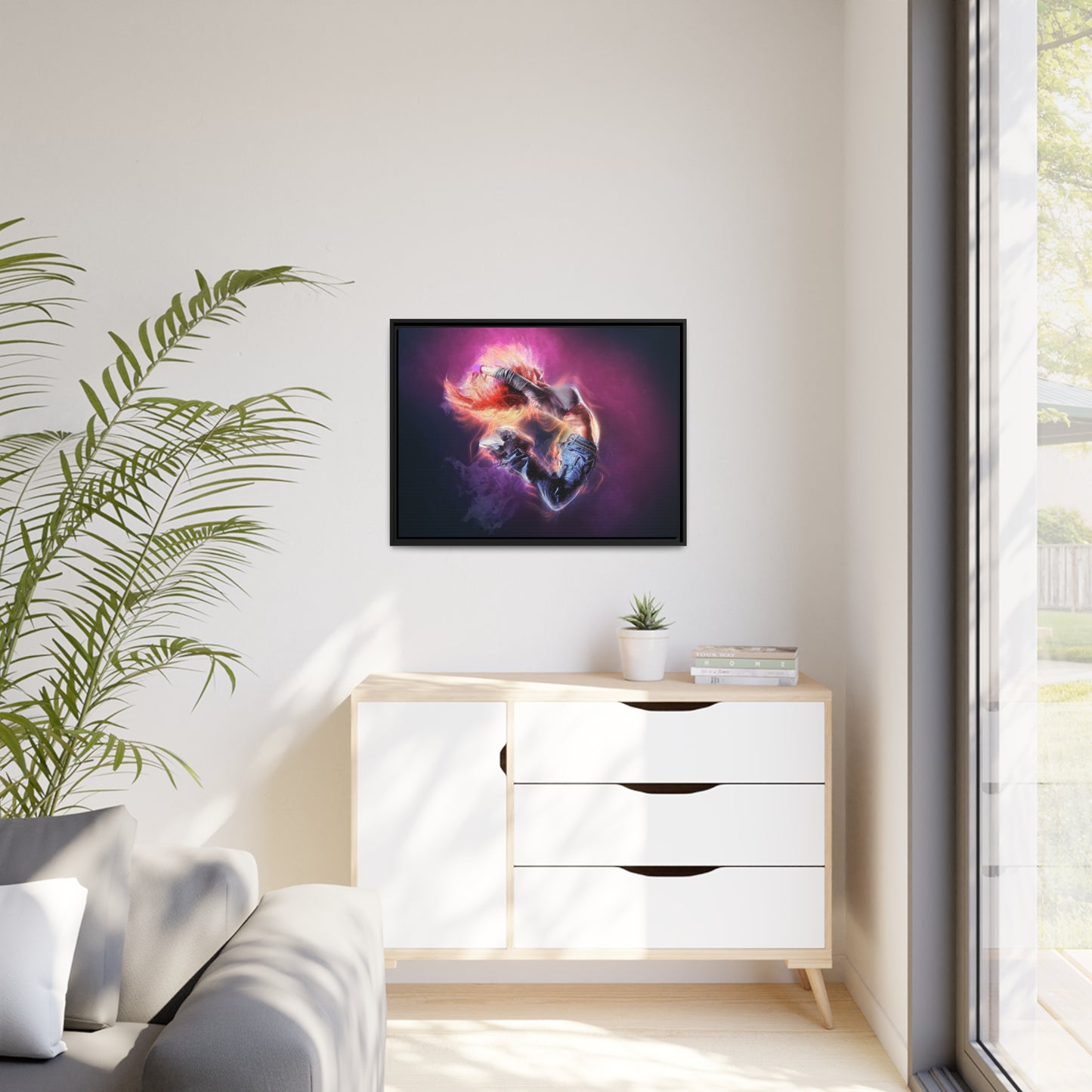Dancing Woman Matte Canvas, Black Frame