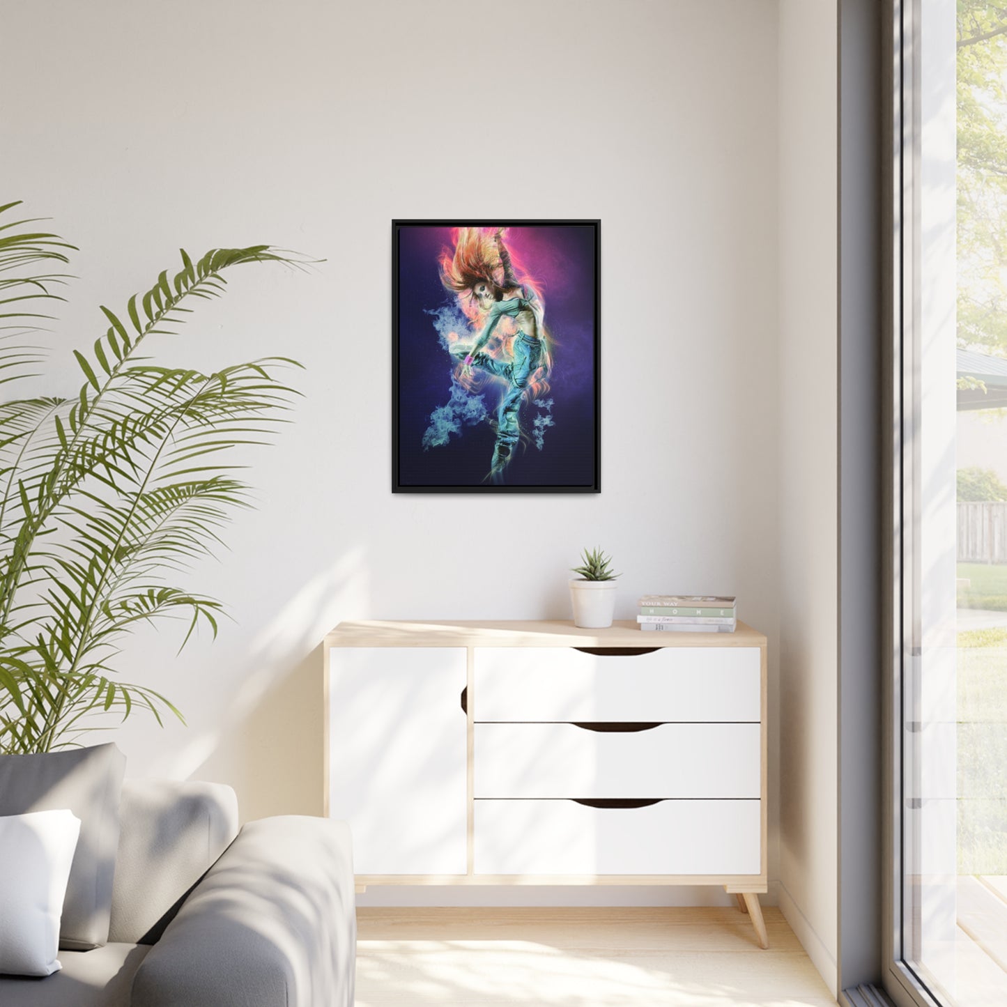 Dancing Woman Matte Canvas, Black Frame