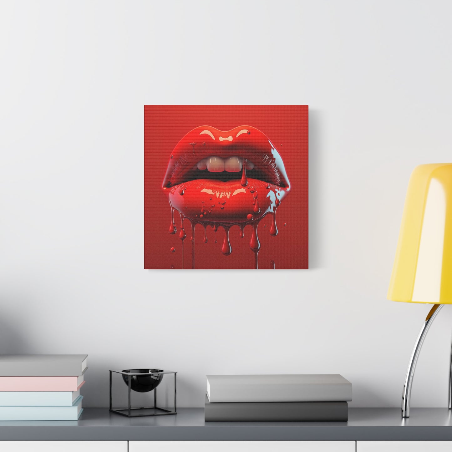 Bloody Lips Matte Canvas, Stretched, 1.25"