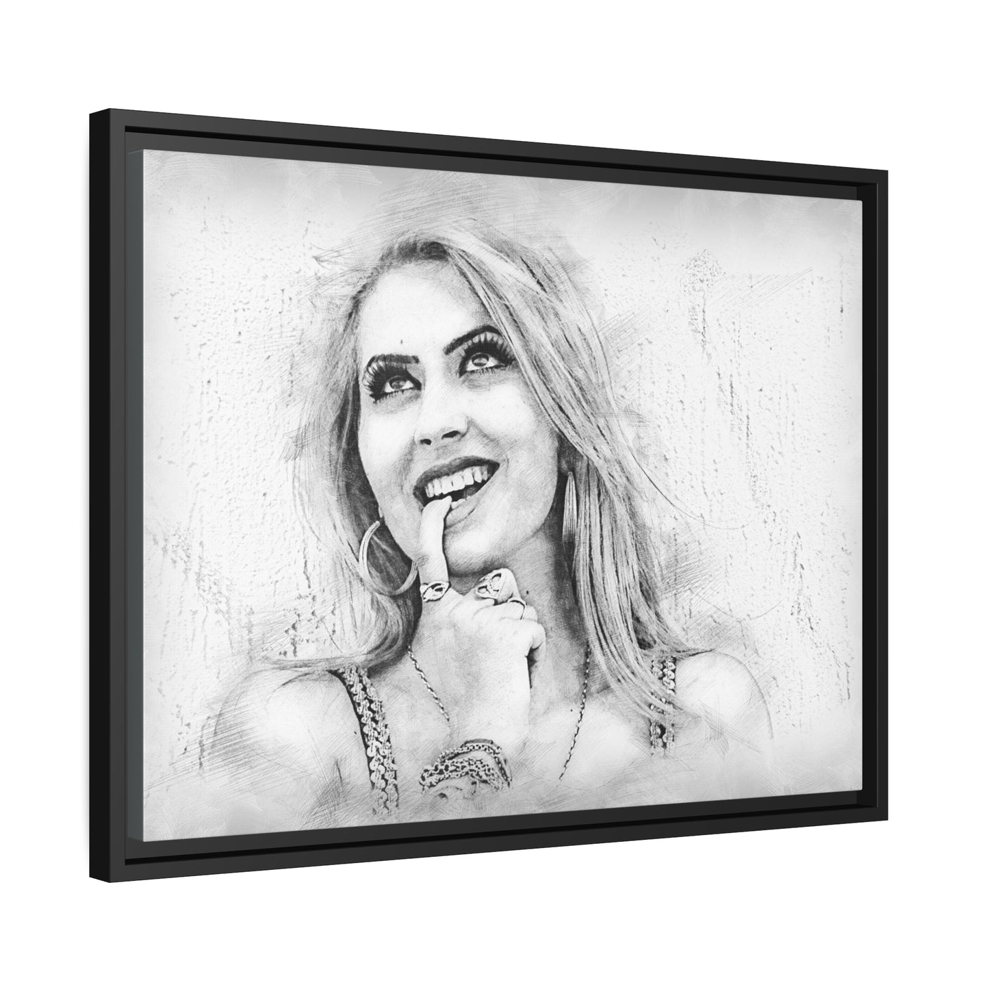Woman Matte Canvas, Black Frame