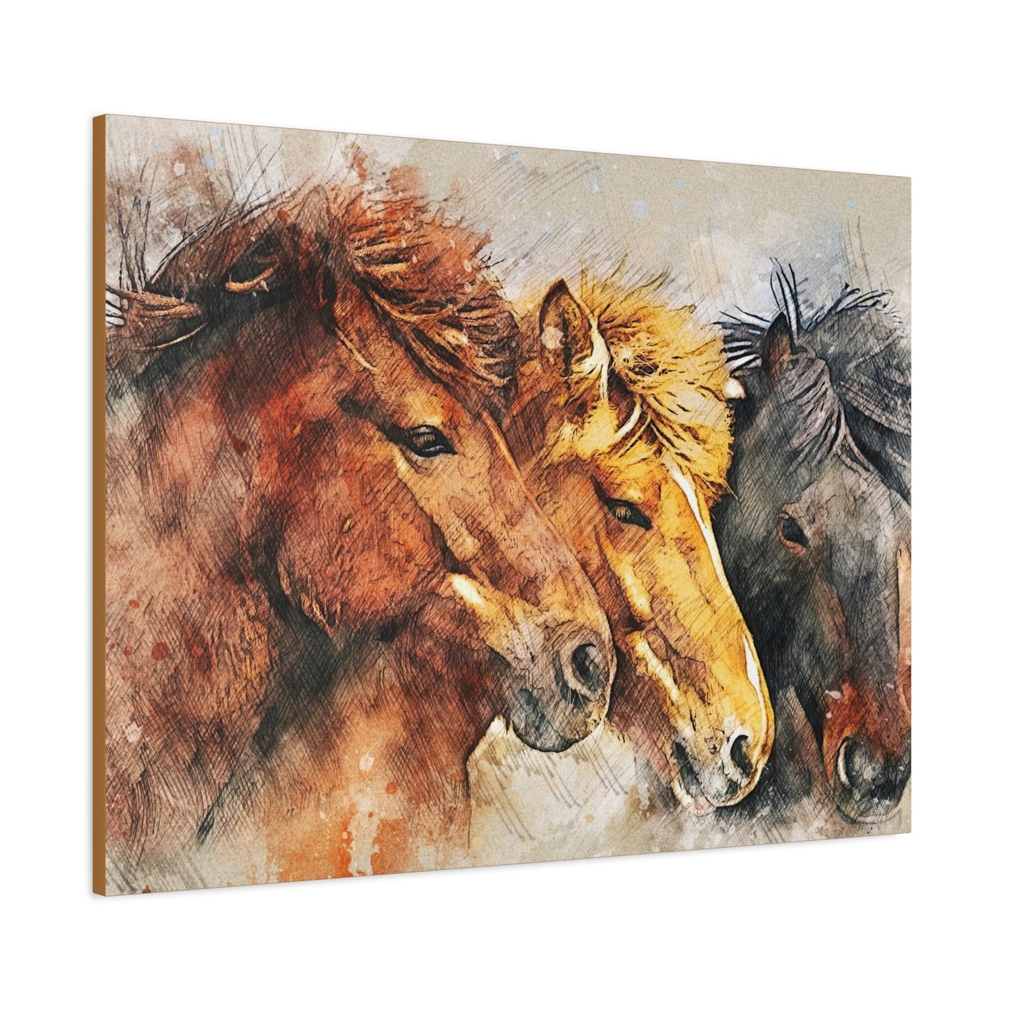 Horses Matte Canvas, Stretched, 1.25"