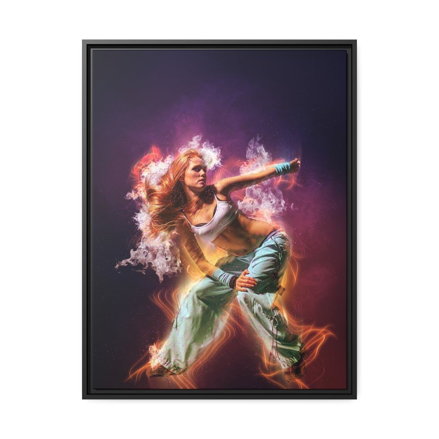 Dancing Woman Matte Canvas, Black Frame