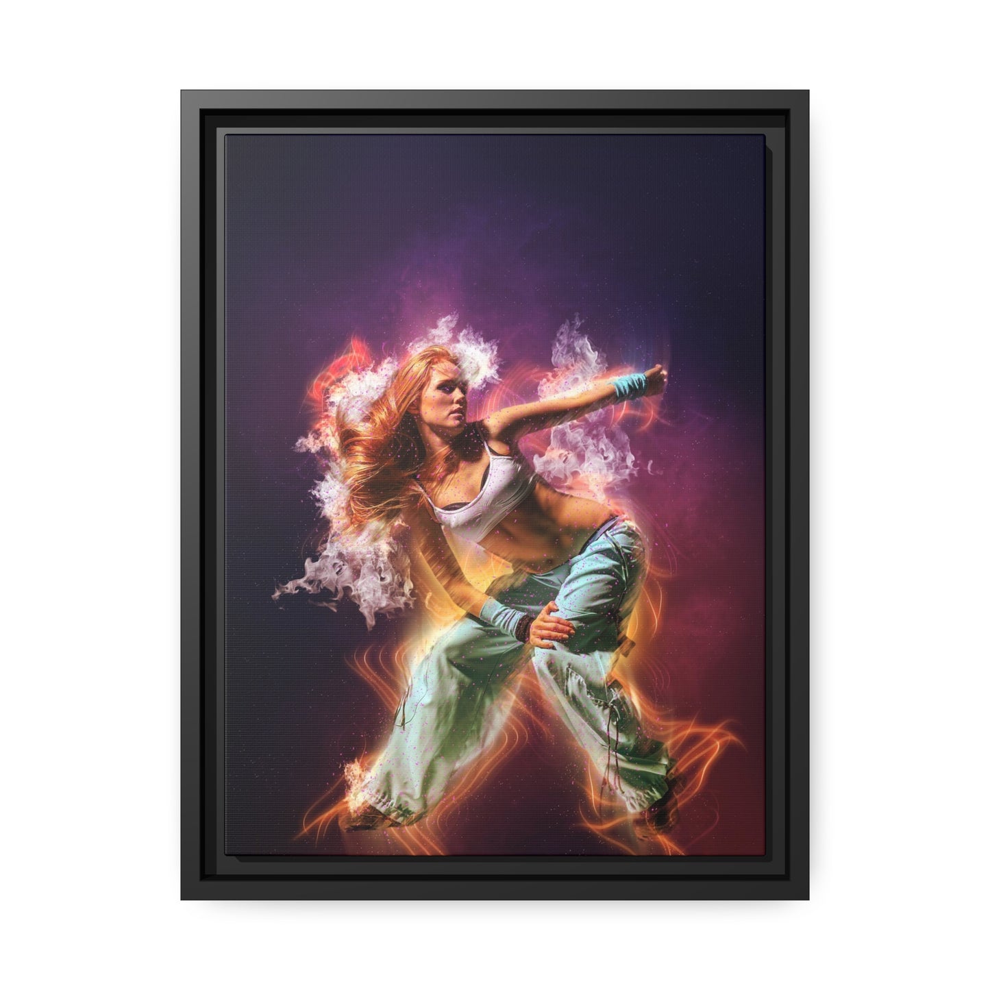 Dancing Woman Matte Canvas, Black Frame