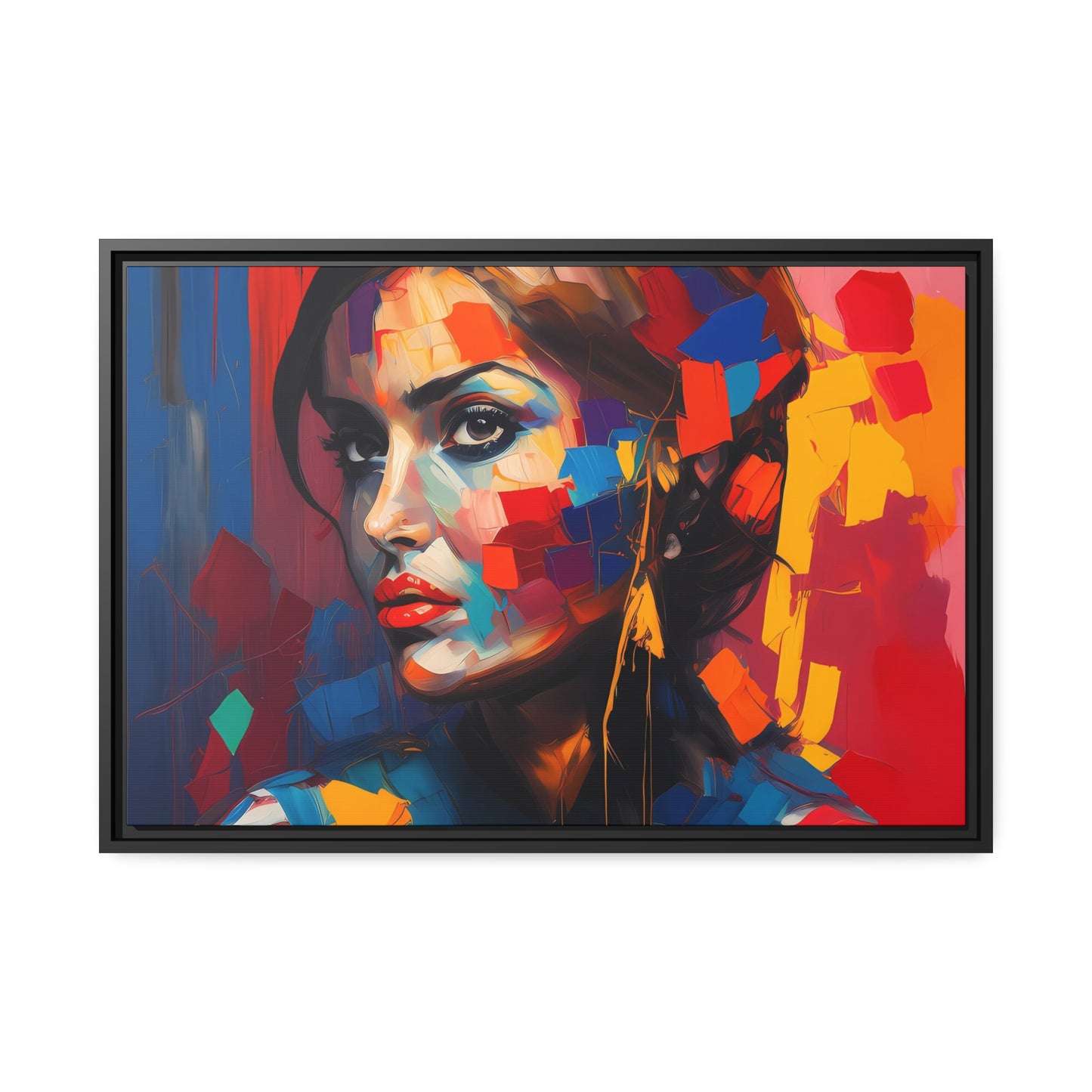 Woman AI Gen Matte Canvas, Black Frame