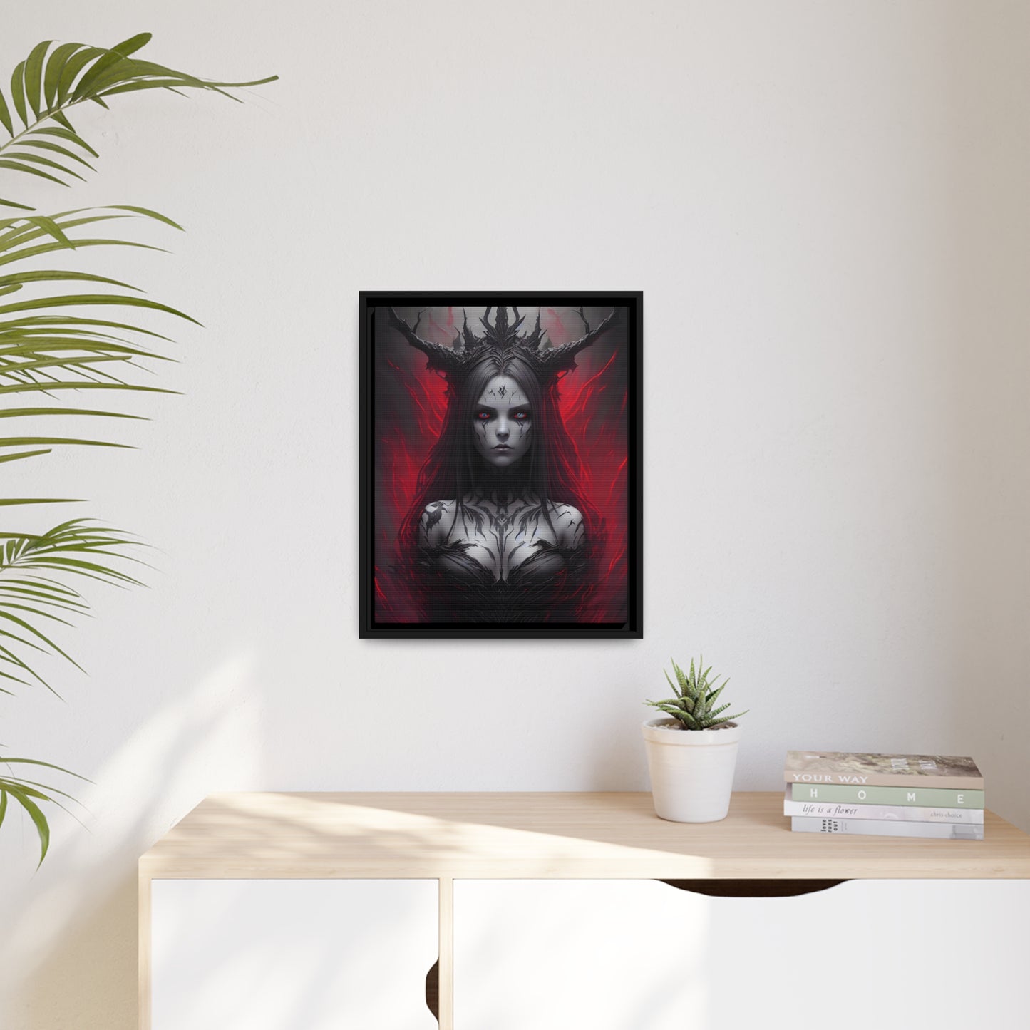 Woman Shaman Matte Canvas, Black Frame