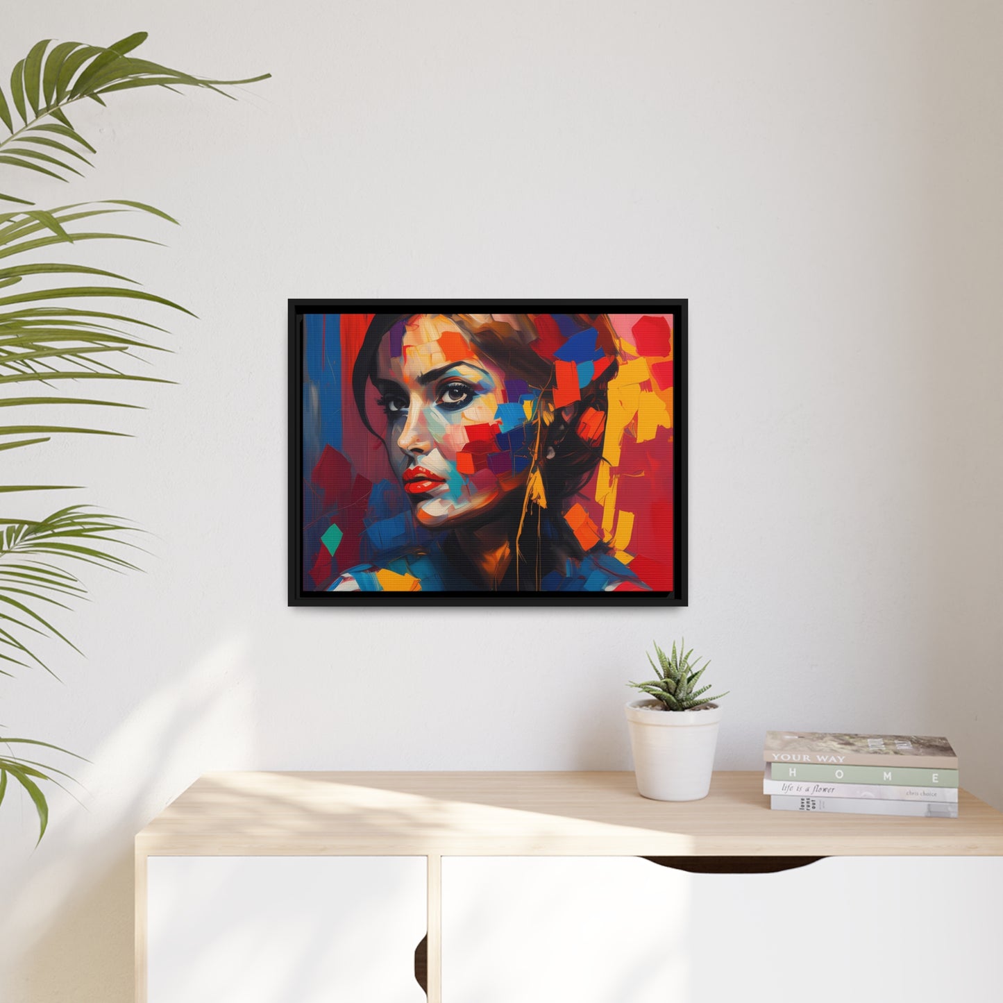 Woman AI Gen Matte Canvas, Black Frame