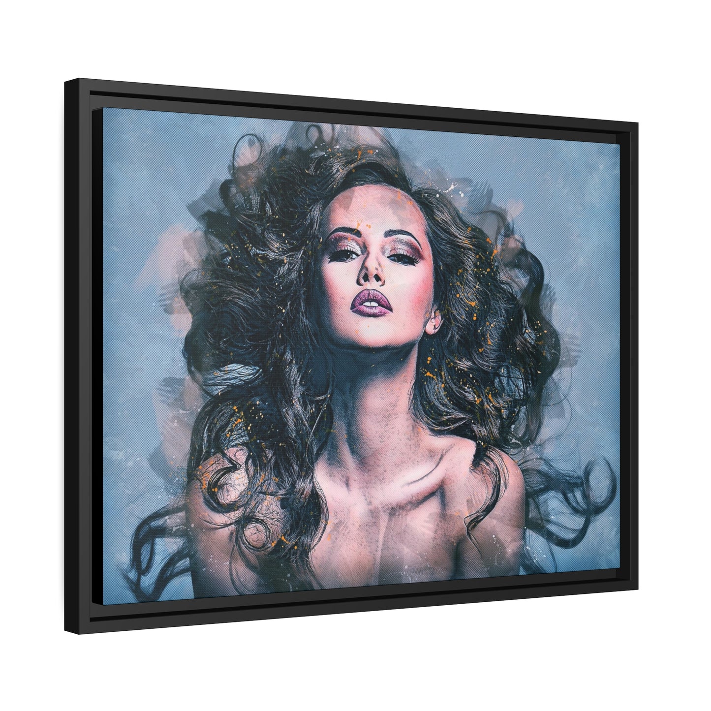 Woman Matte Canvas, Black Frame