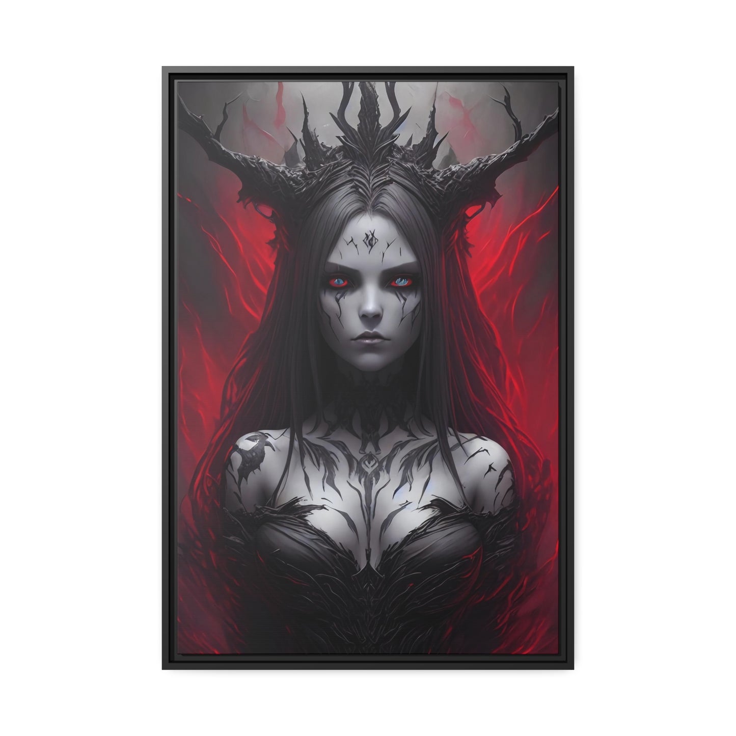 Woman Shaman Matte Canvas, Black Frame