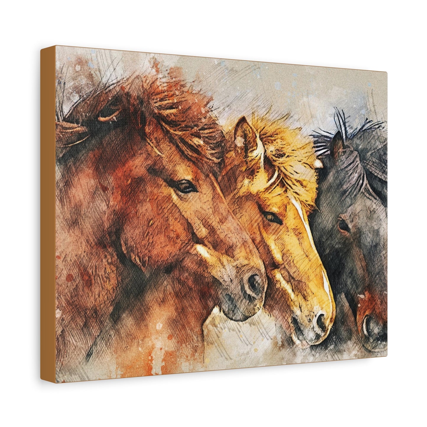 Horses Matte Canvas, Stretched, 1.25"