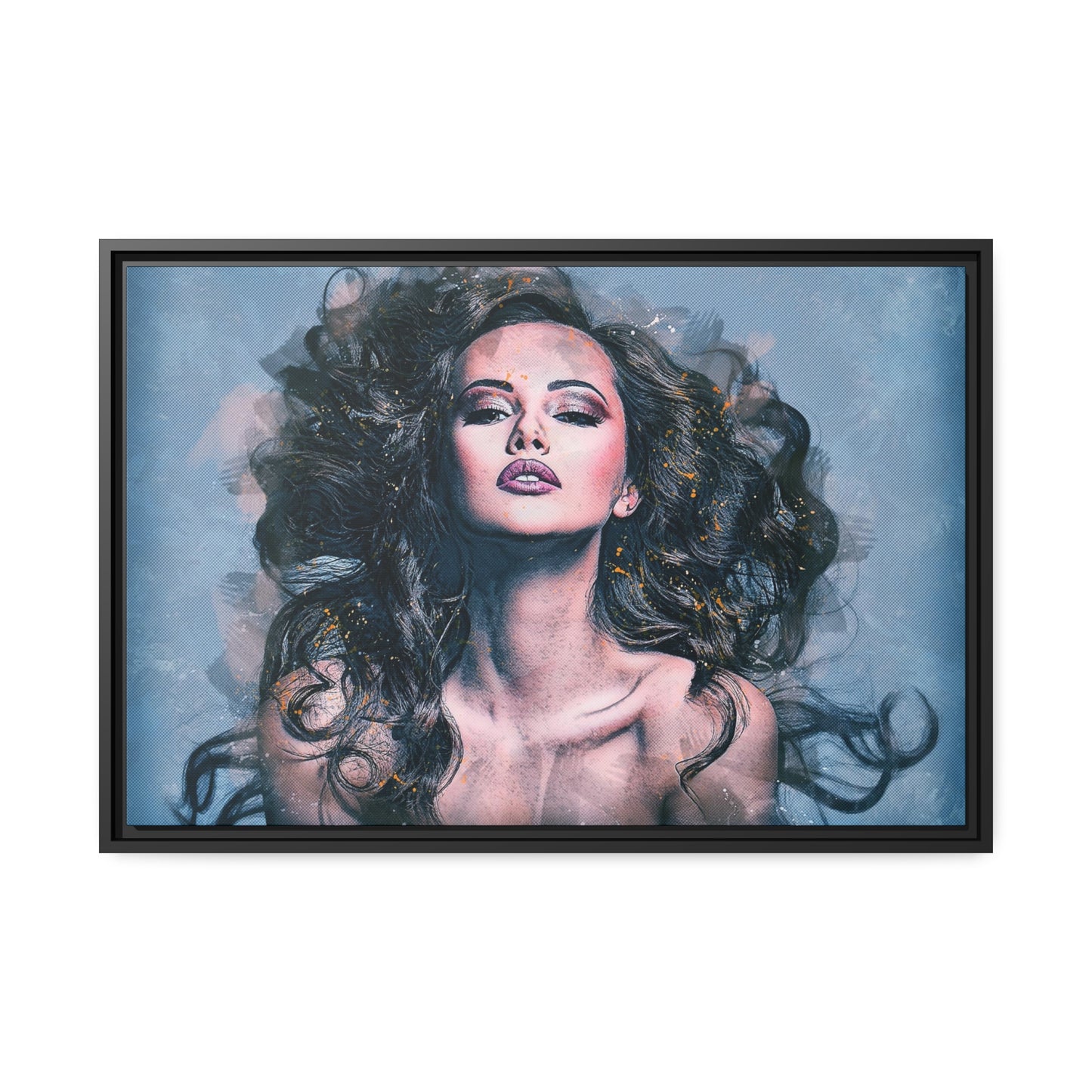 Woman Matte Canvas, Black Frame