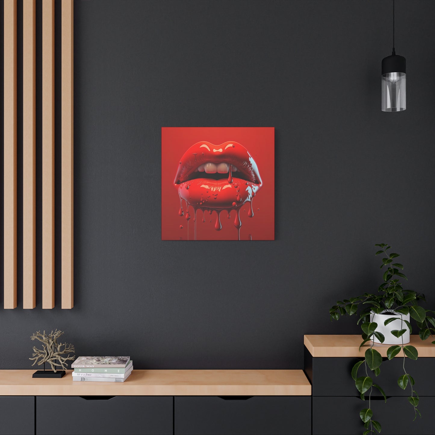 Bloody Lips Matte Canvas, Stretched, 1.25"