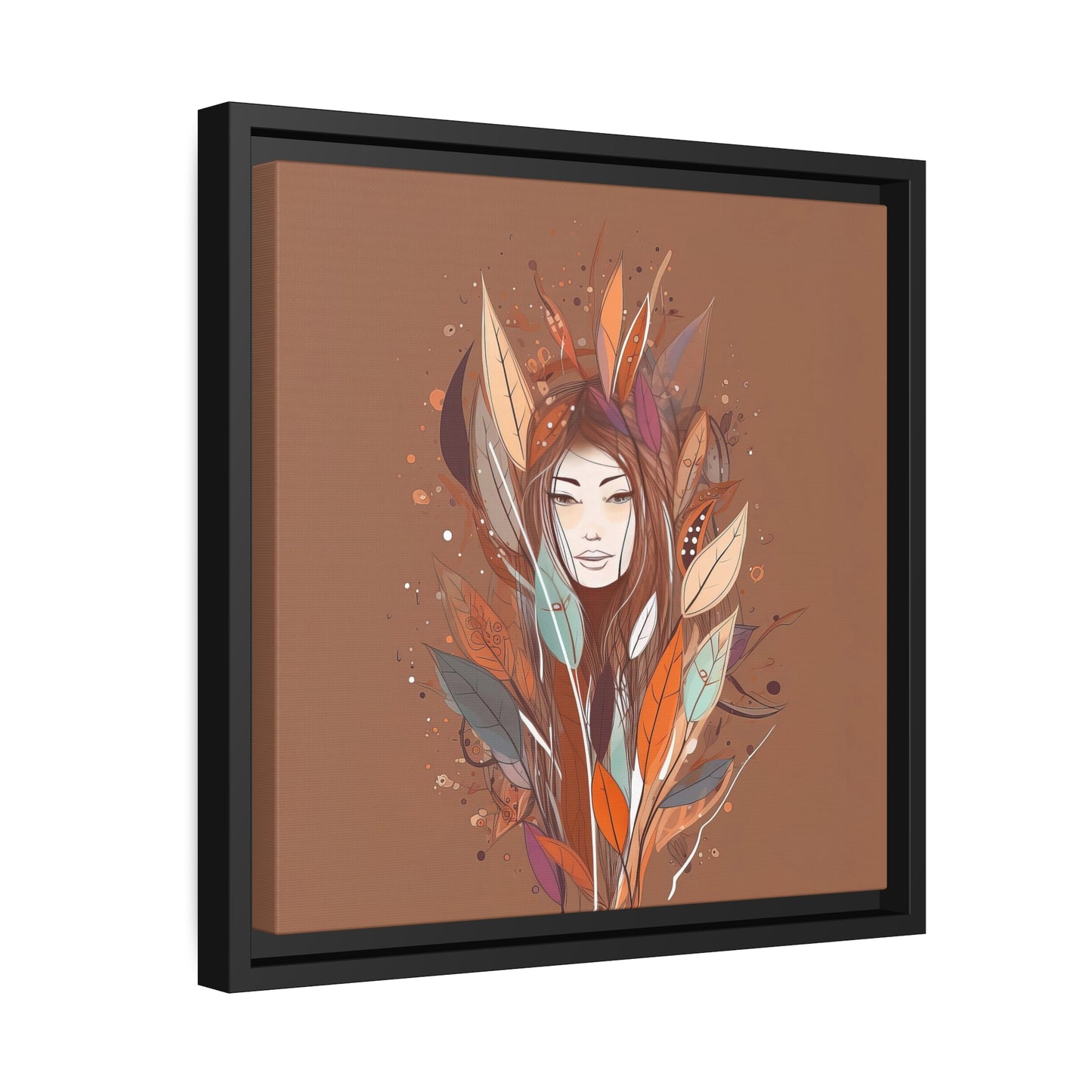 Women Flowers Matte Canvas, Black Frame