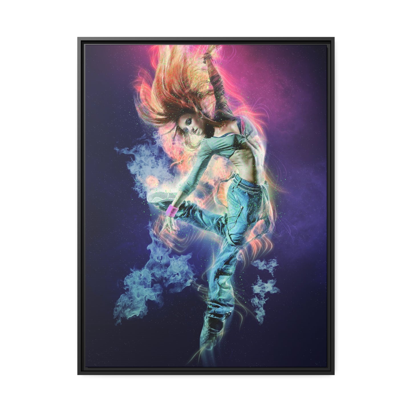 Dancing Woman Matte Canvas, Black Frame