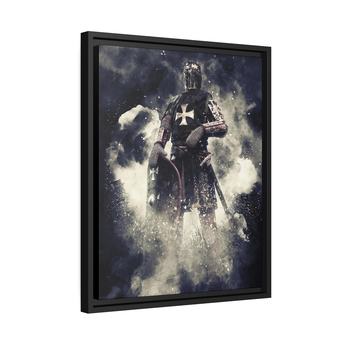 Knight Crusader Matte Canvas, Black Frame