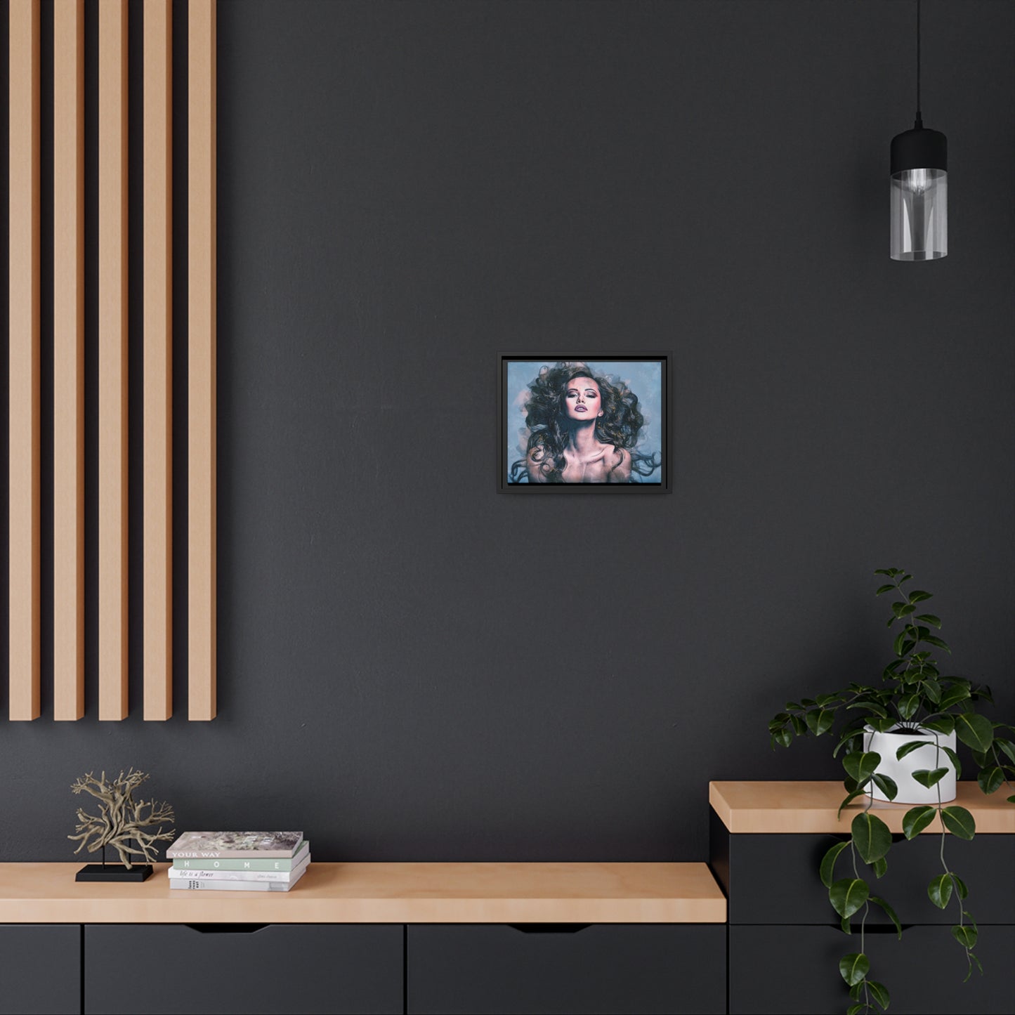 Woman Matte Canvas, Black Frame