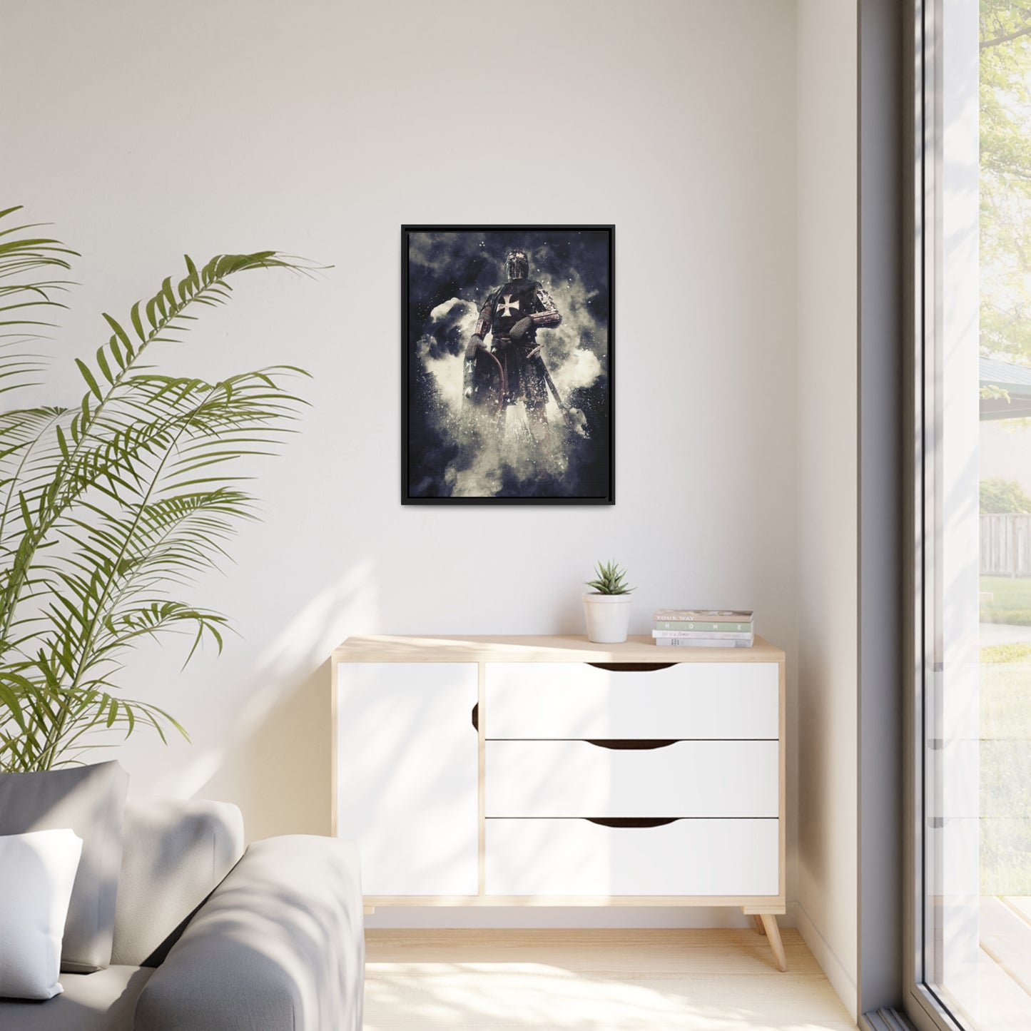 Knight Crusader Matte Canvas, Black Frame