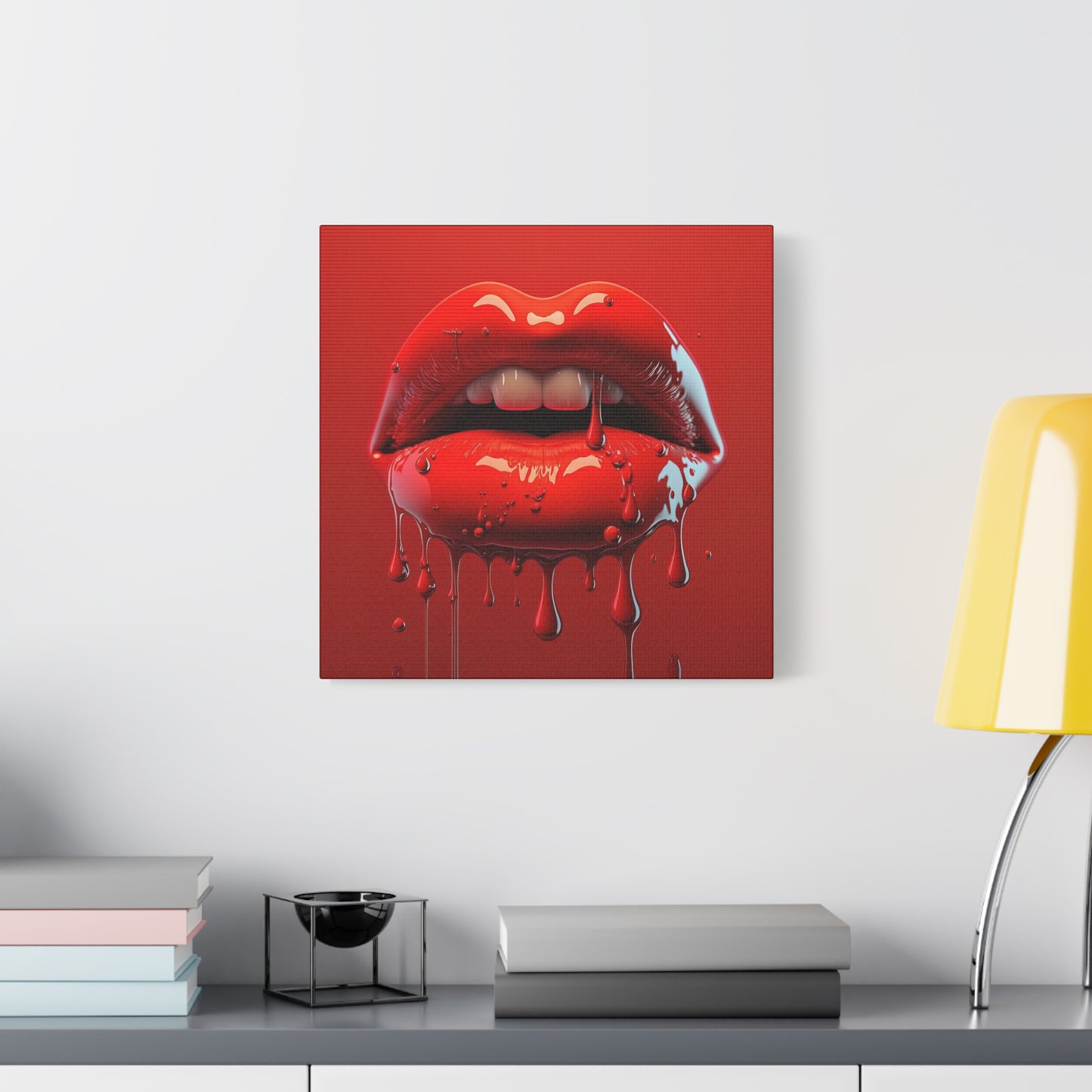 Bloody Lips Matte Canvas, Stretched, 1.25"