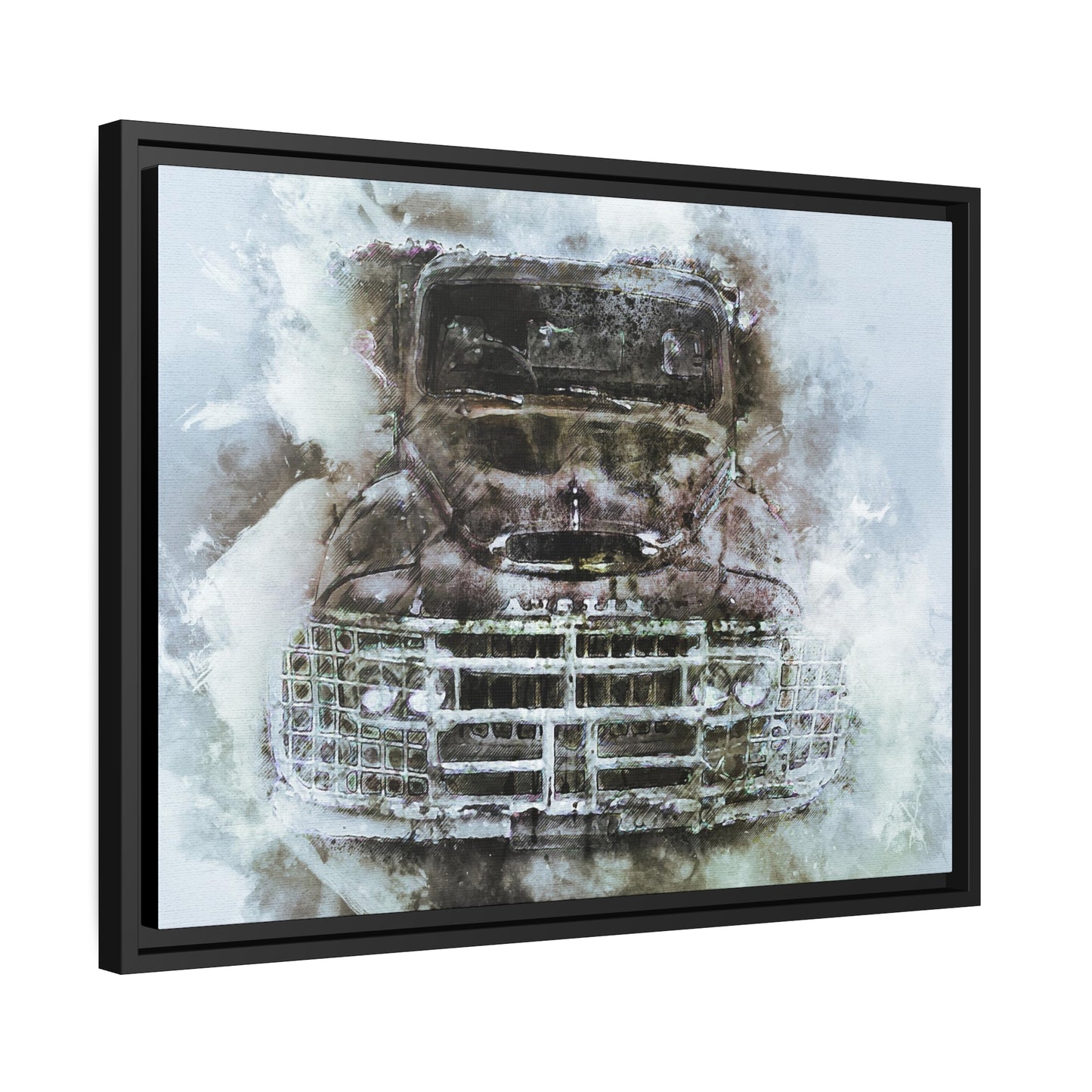 Austin truck Matte Canvas, Black Frame