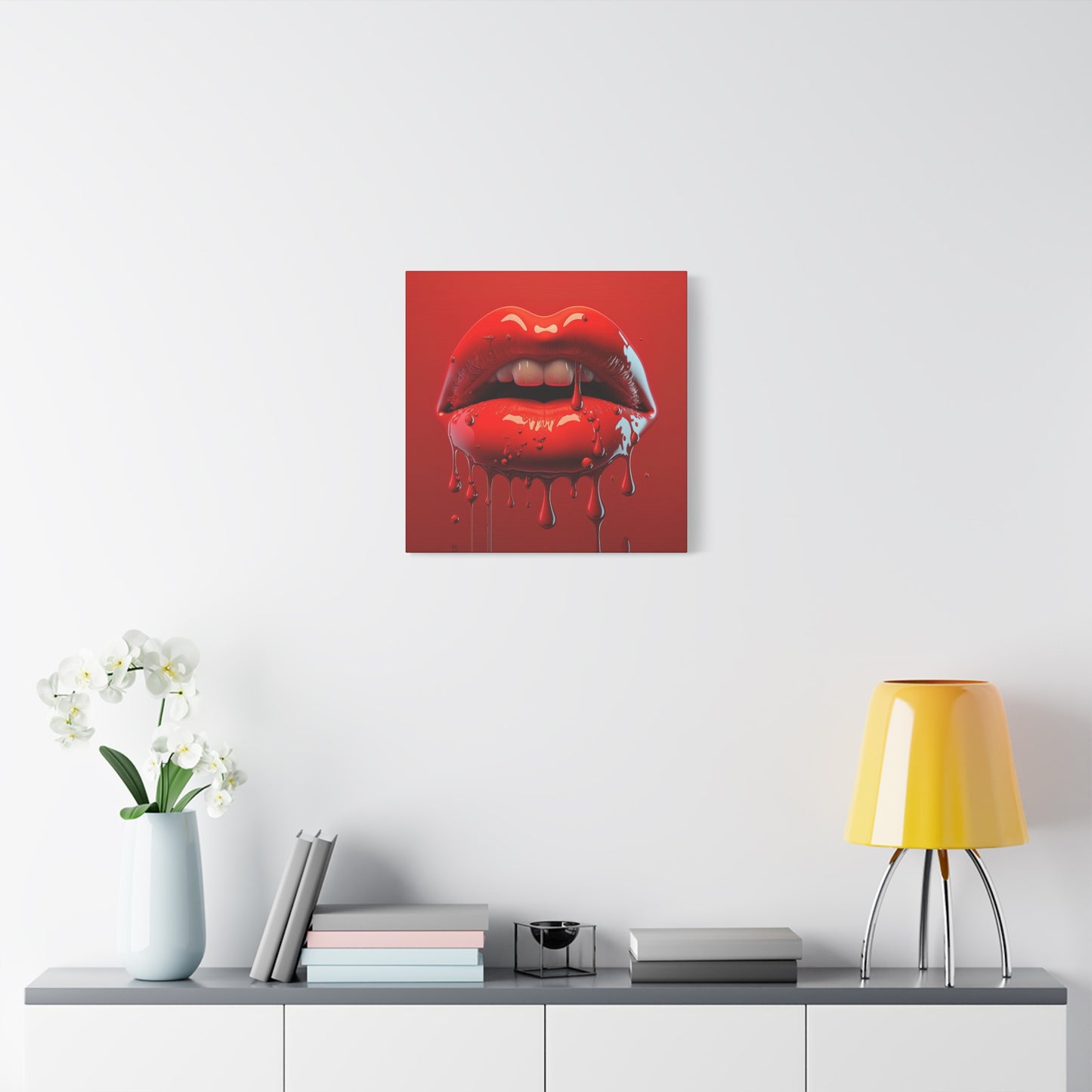 Bloody Lips Matte Canvas, Stretched, 1.25"