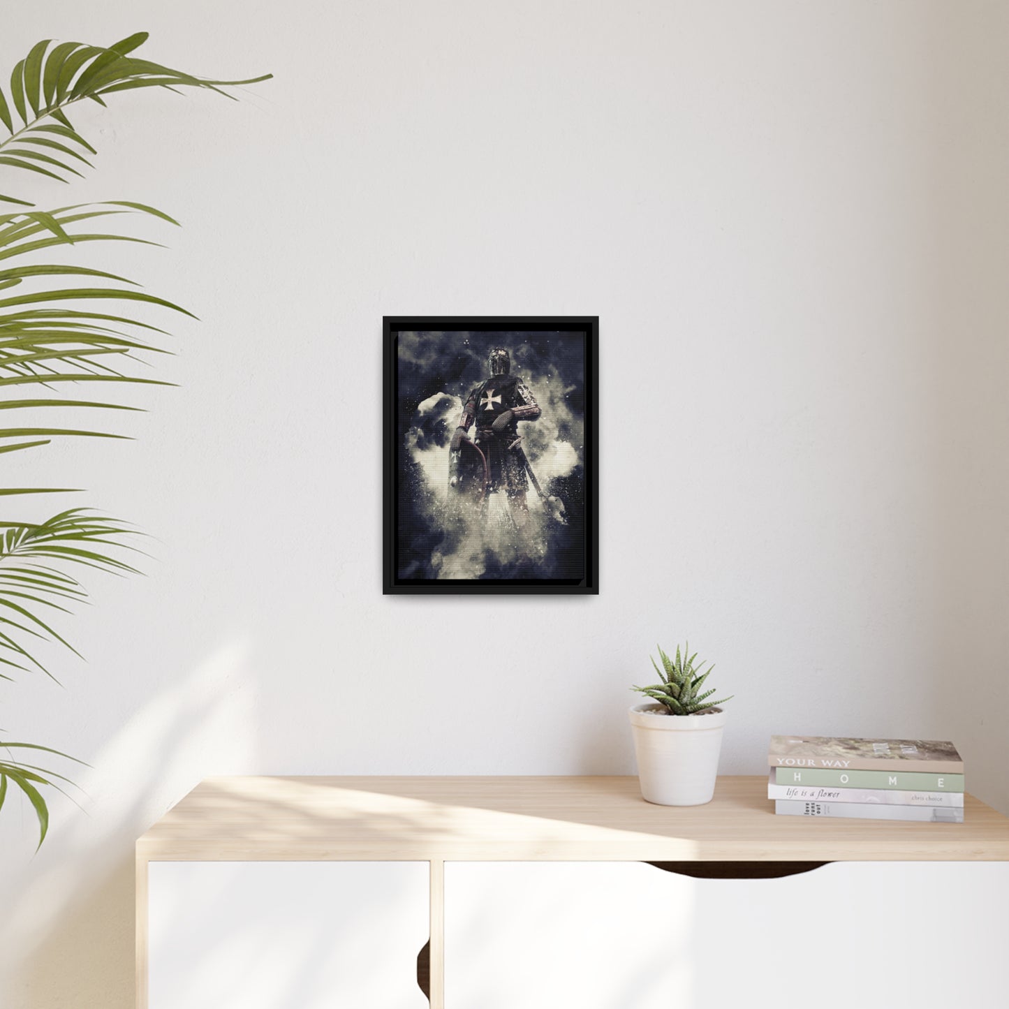 Knight Crusader Matte Canvas, Black Frame