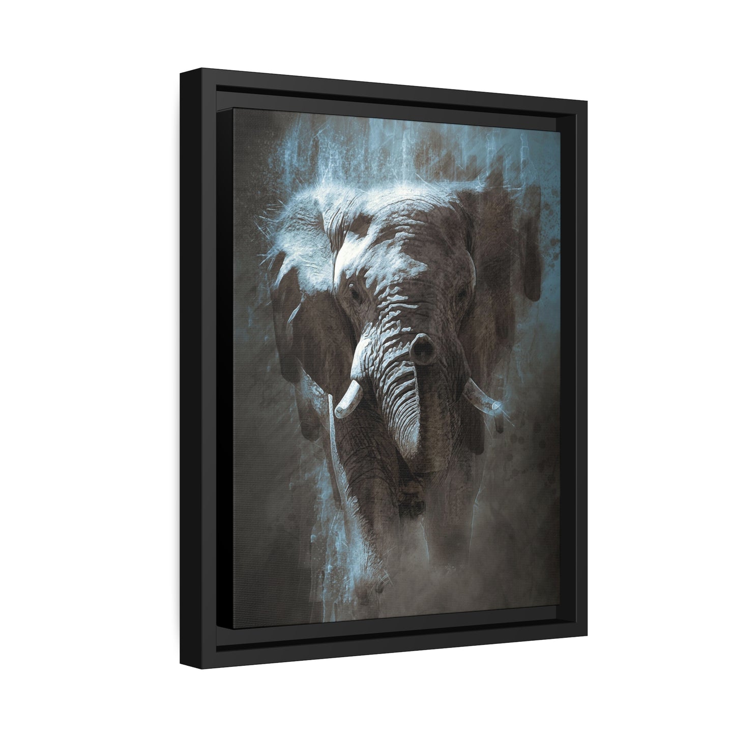 Elephant AI Gen Matte Canvas, Black Frame