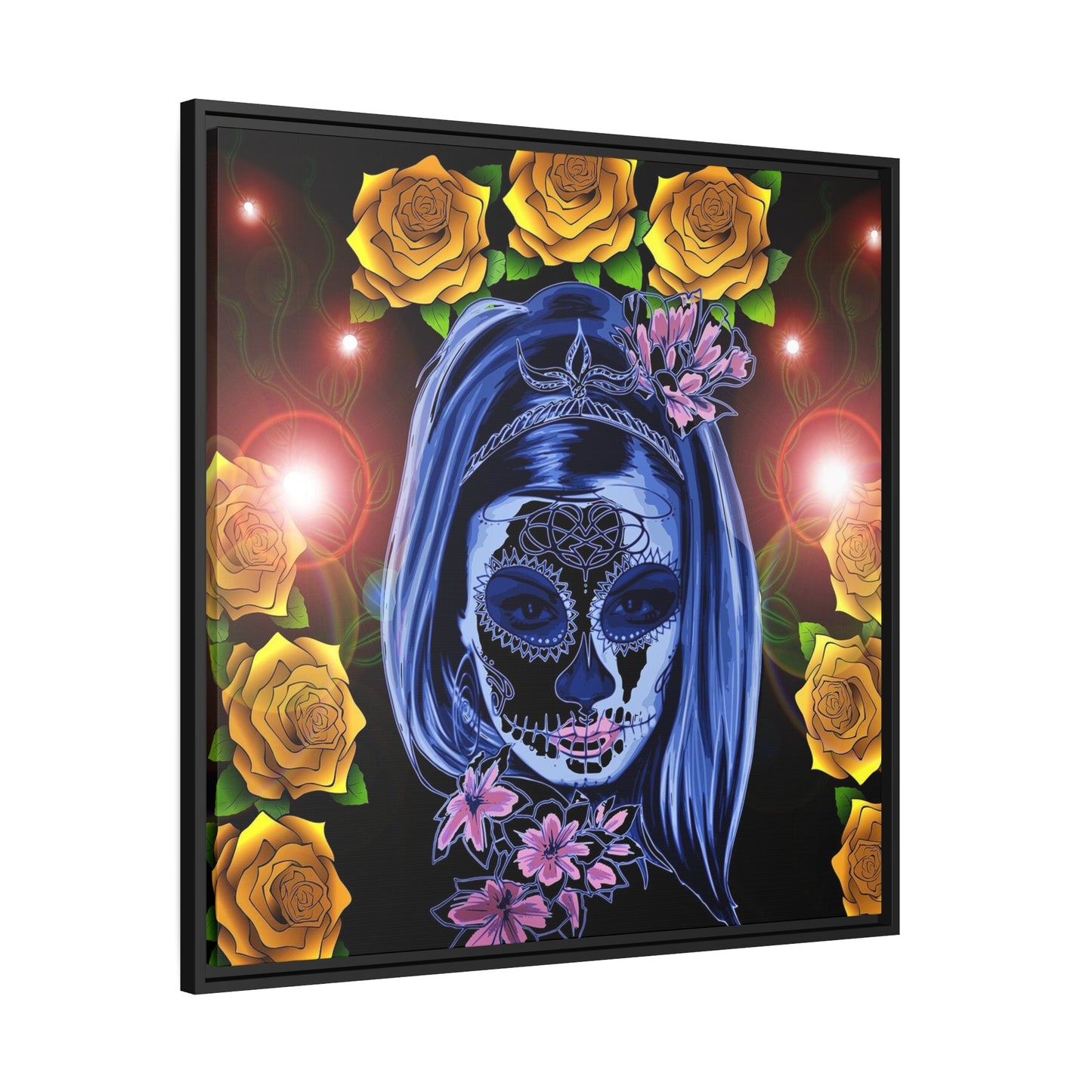 Day of the dead Matte Canvas, Black Frame