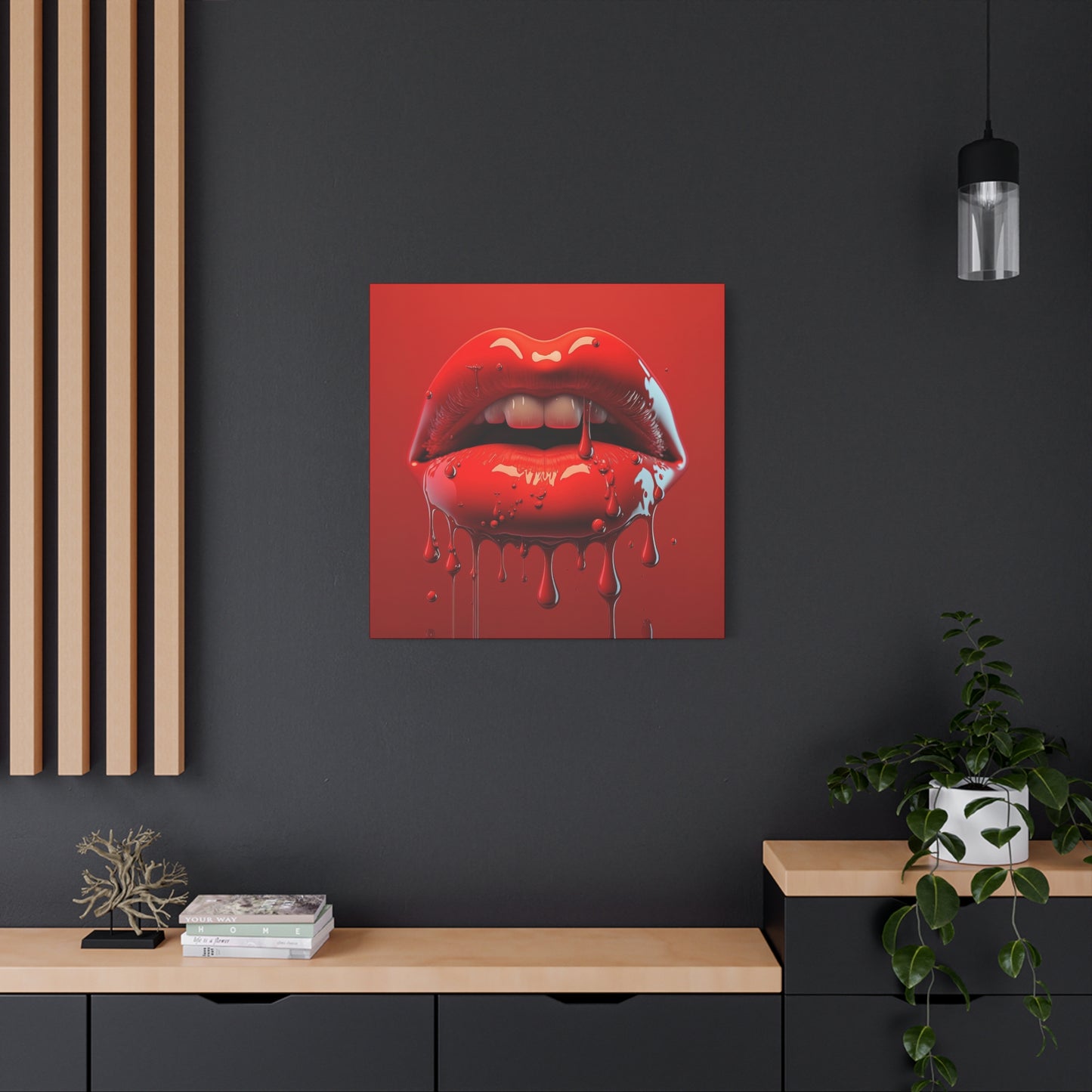 Bloody Lips Matte Canvas, Stretched, 1.25"