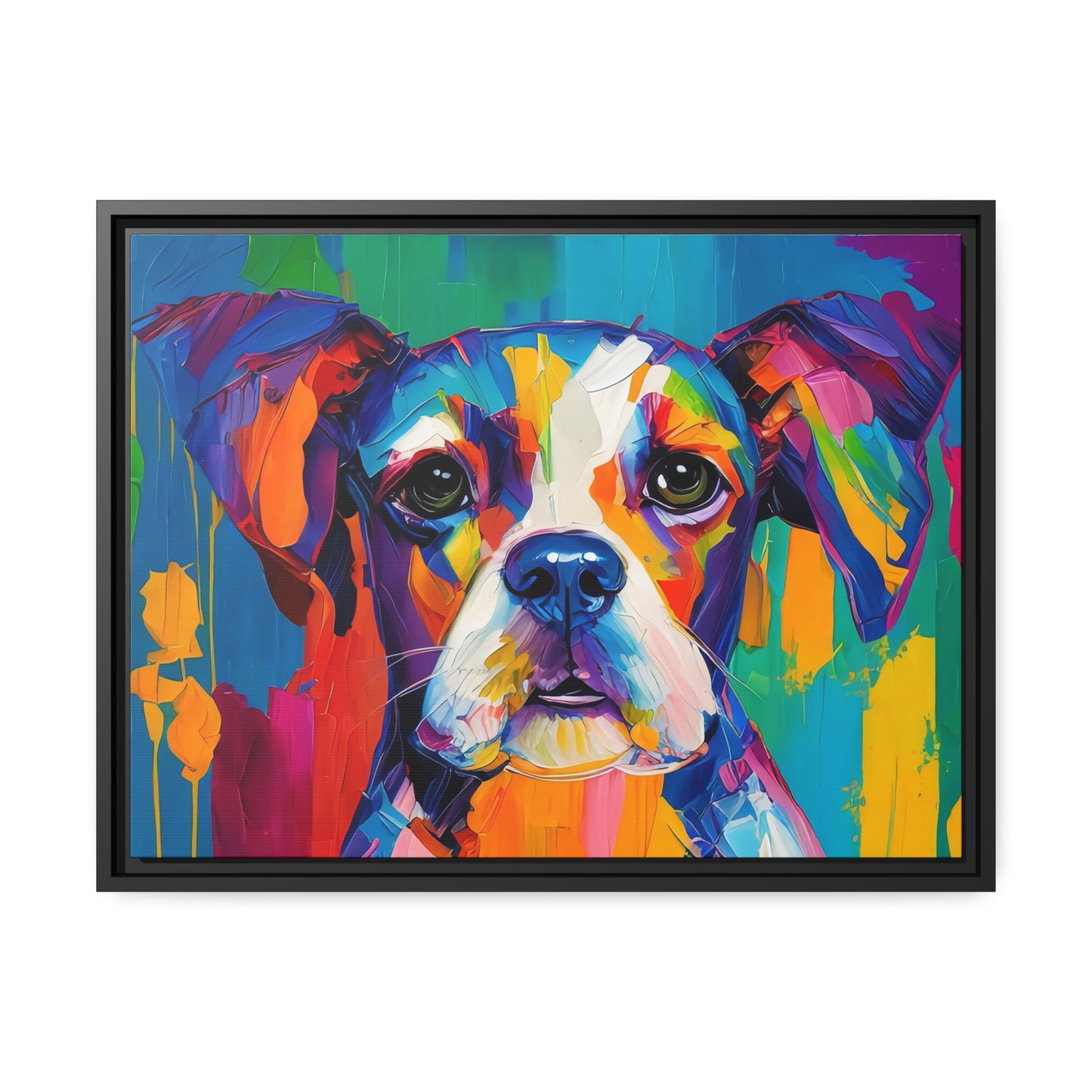 Dog AI Gen Matte Canvas, Black Frame