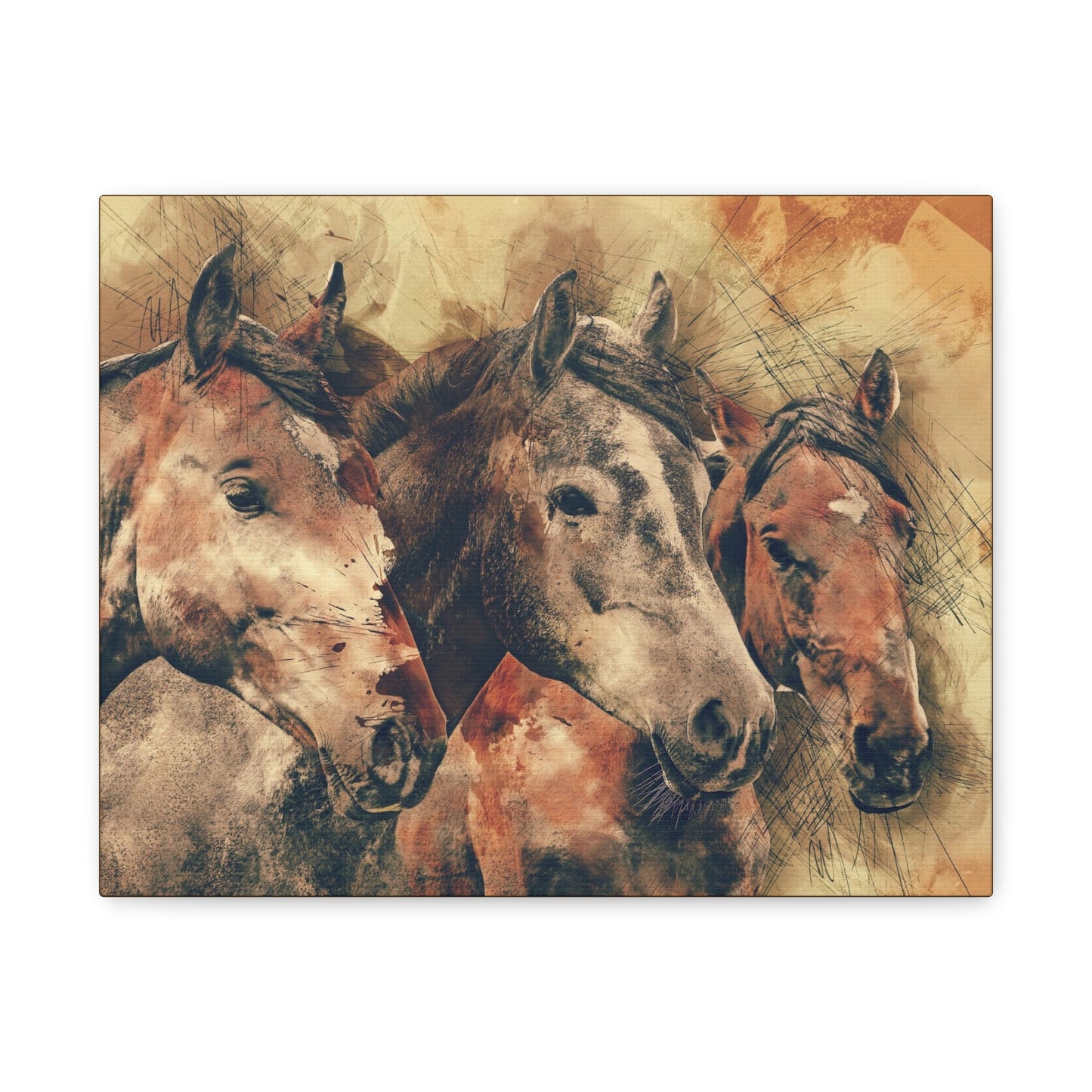 Horses Matte Canvas, Stretched, 1.25"