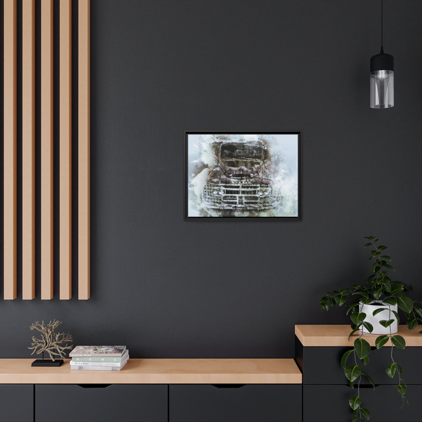 Austin truck Matte Canvas, Black Frame
