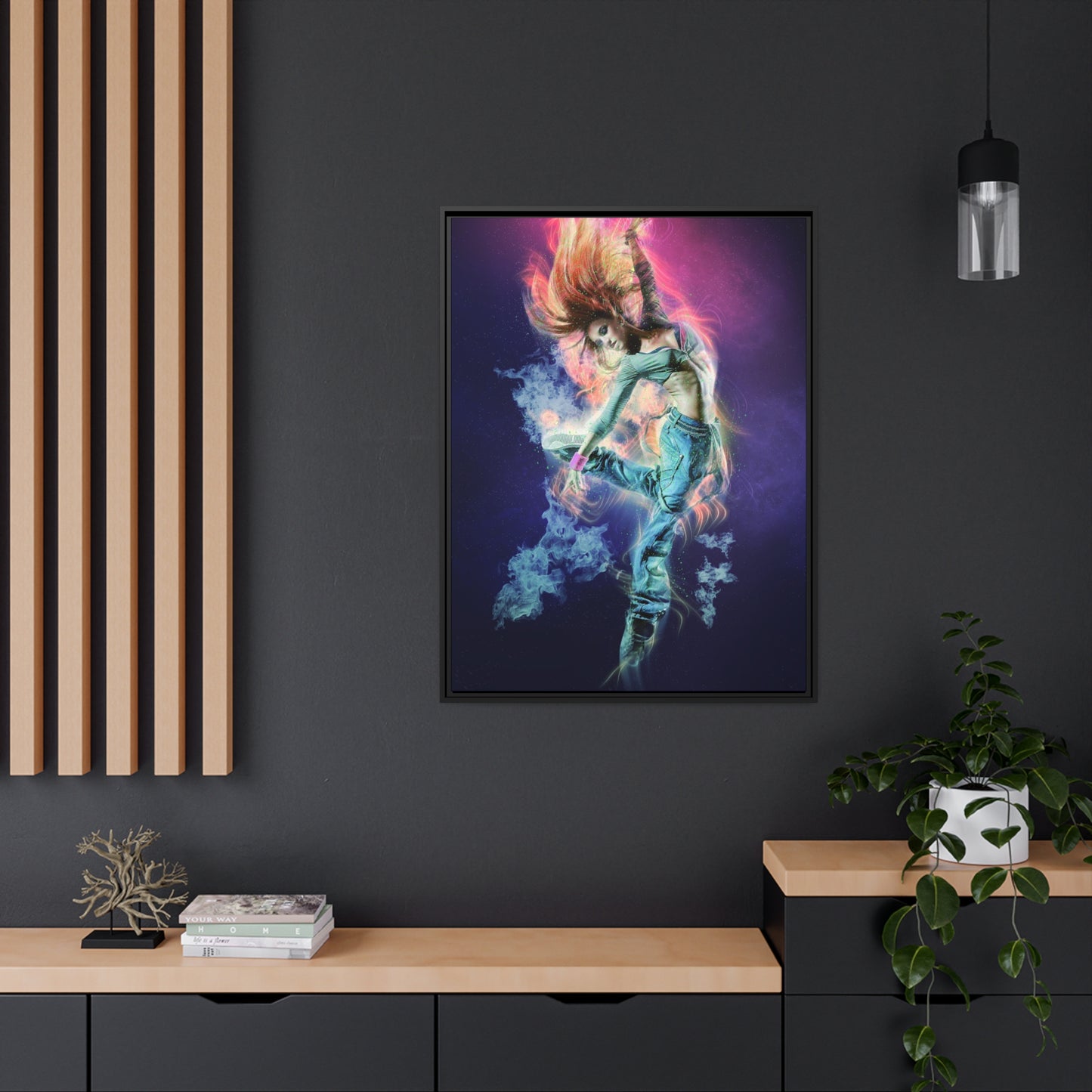 Dancing Woman Matte Canvas, Black Frame