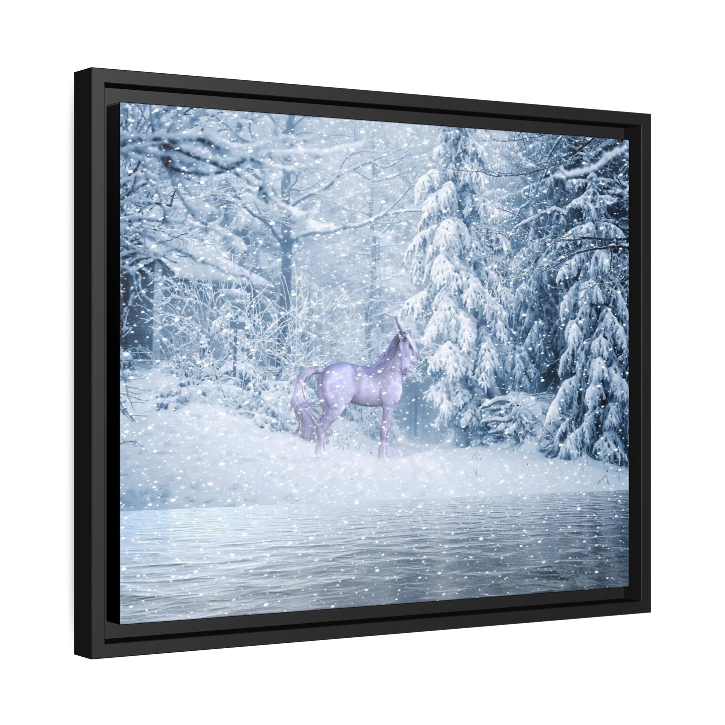 Mystic Unicorn Matte Canvas, Black Frame