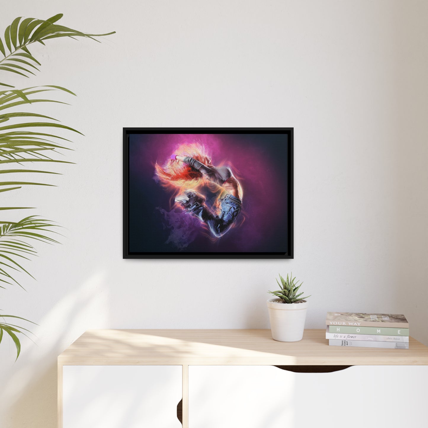 Dancing Woman Matte Canvas, Black Frame